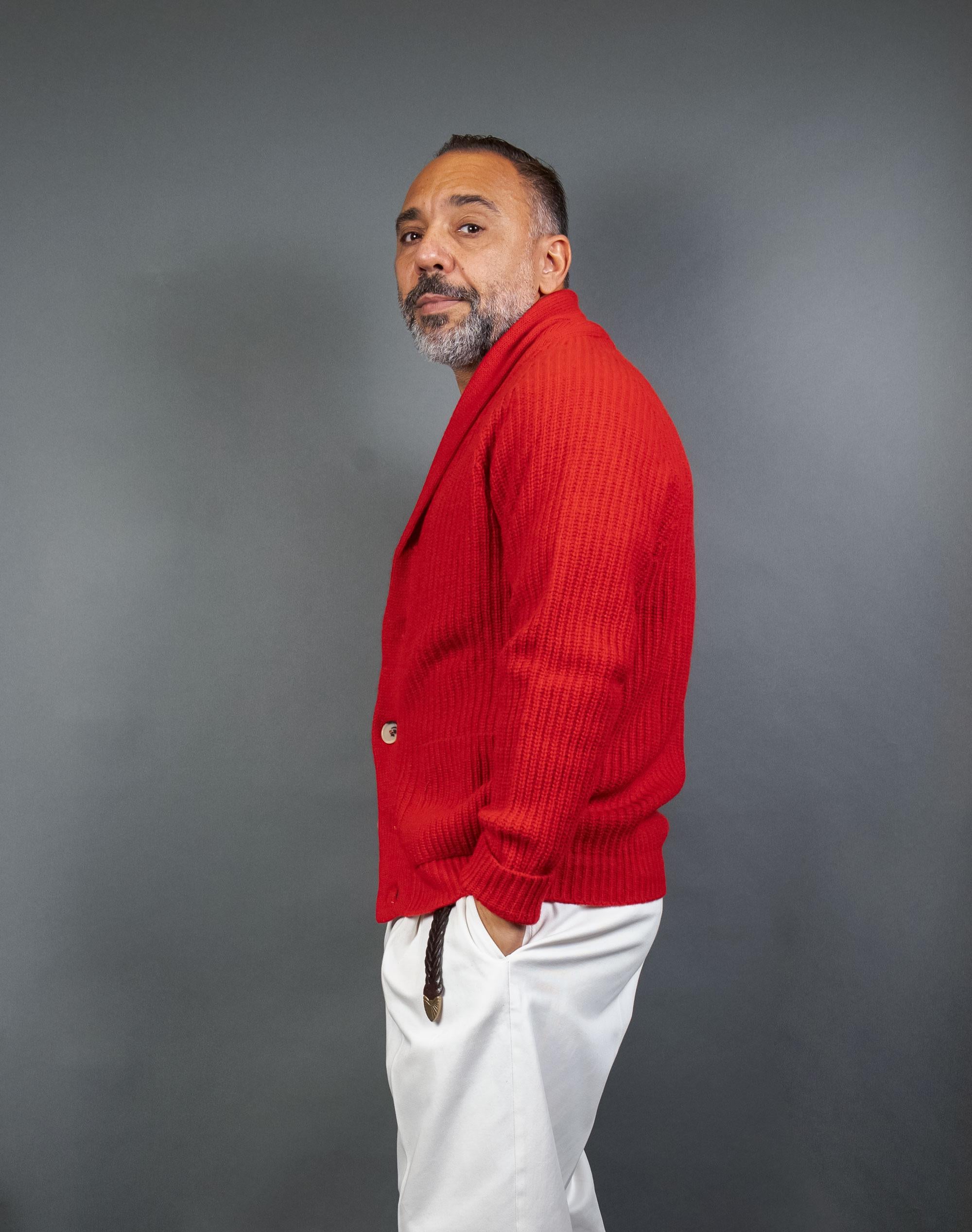 Cardigan Scaglione uomo UNK167 pannocchia rosso UNK167 PANNOCCHIA STRAWBERRY SCAGLIONE 