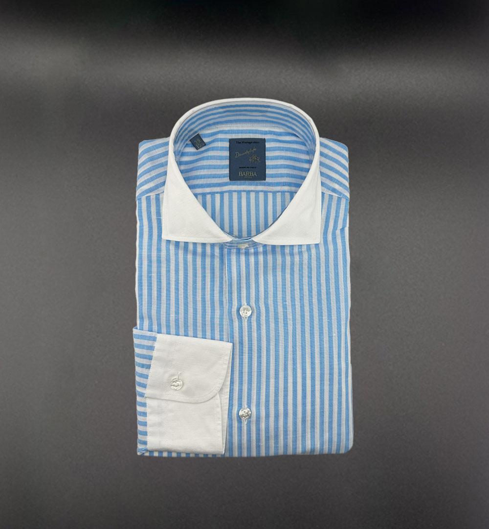 Camicia Barba uomo LIU13P014028 azzurra LIU13P014028 004 A BARBA 