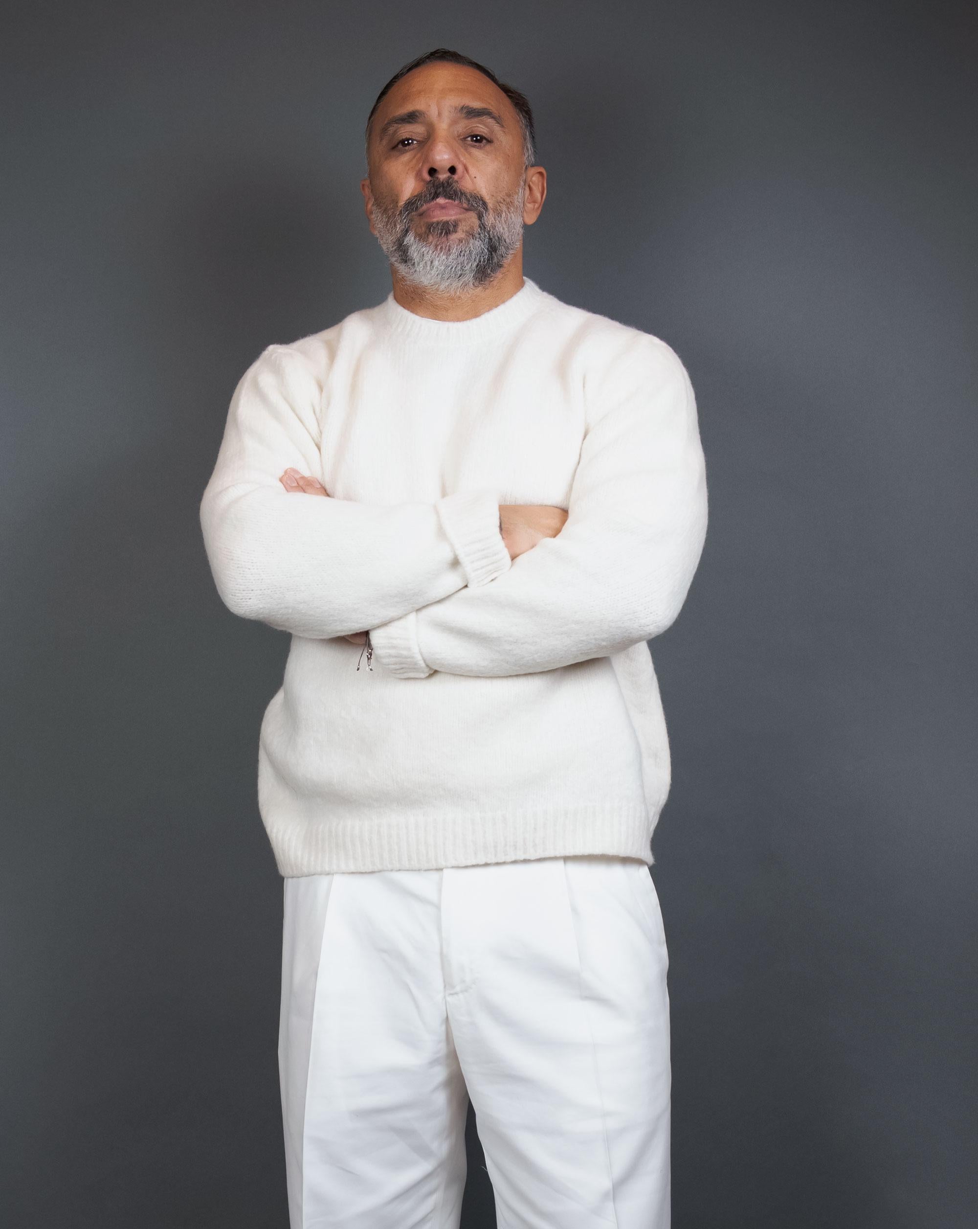 Maglione SETTEFILI CASHMERE uomo RAVEL6H Bianco RAVEL6H VE10 PANNA SETTEFILI CASHMERE 