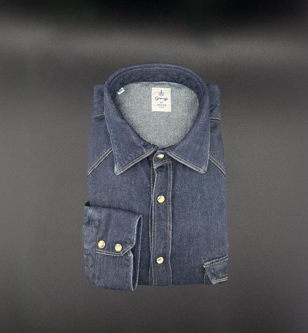 Camicia Giangi x Officine uomo Osiride blu OSIRIDE DENIM SCURO GIANGI 