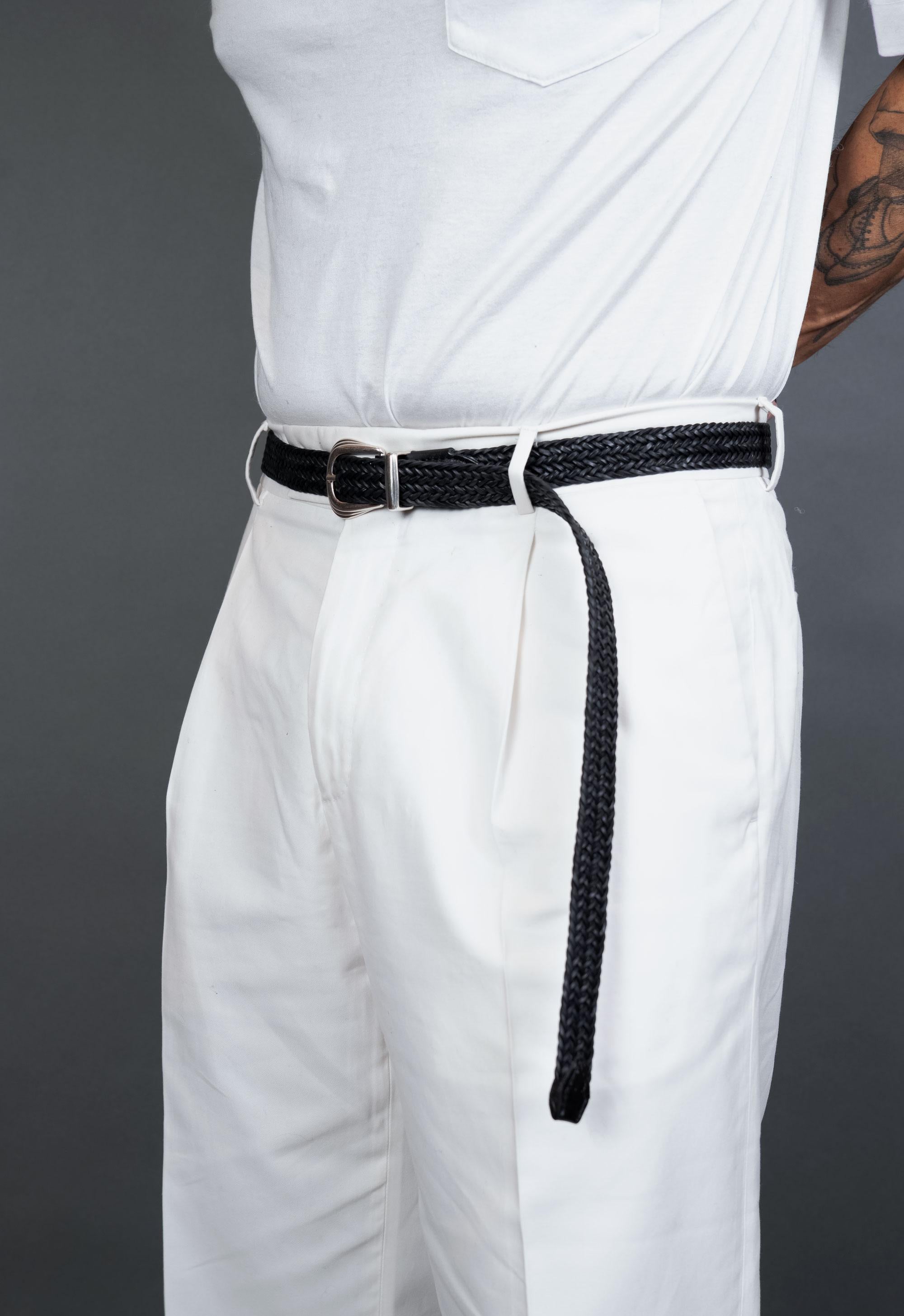 Cintura ALBERTO LUTI uomo TRECCIA 025 Nera TRECCIA 025 NERO ALBERTO LUTI 