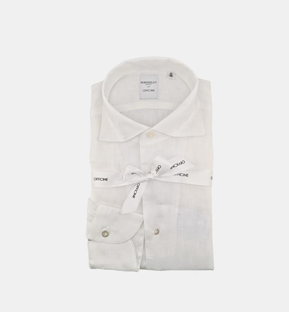 Camicia Borriello uomo 20053 bianca <BR/> 20053 1 BORRIELLO 
