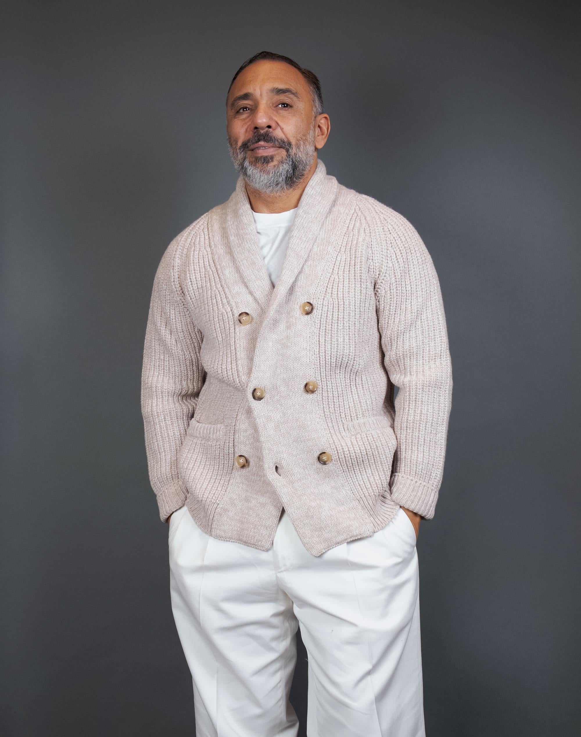 Cardigan Settefili Cashmere uomo CPE5CADP M beige CPE5CADP M CORDA SETTEFILI CASHMERE 