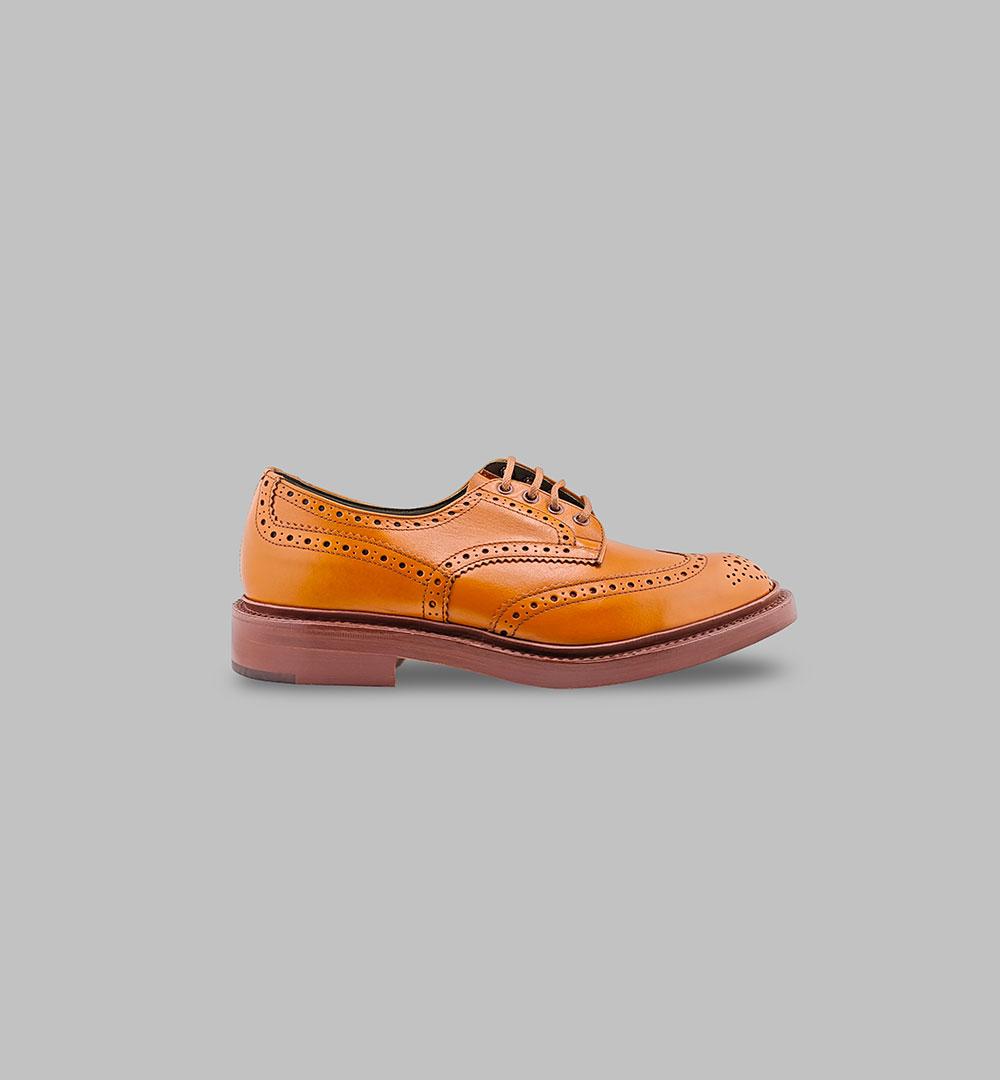 Derby TRICKER'S uomo 5633 405 Mostarda gambini mascherina pelle punta decorata 5633/405 BOURTON TRICKER'S 
