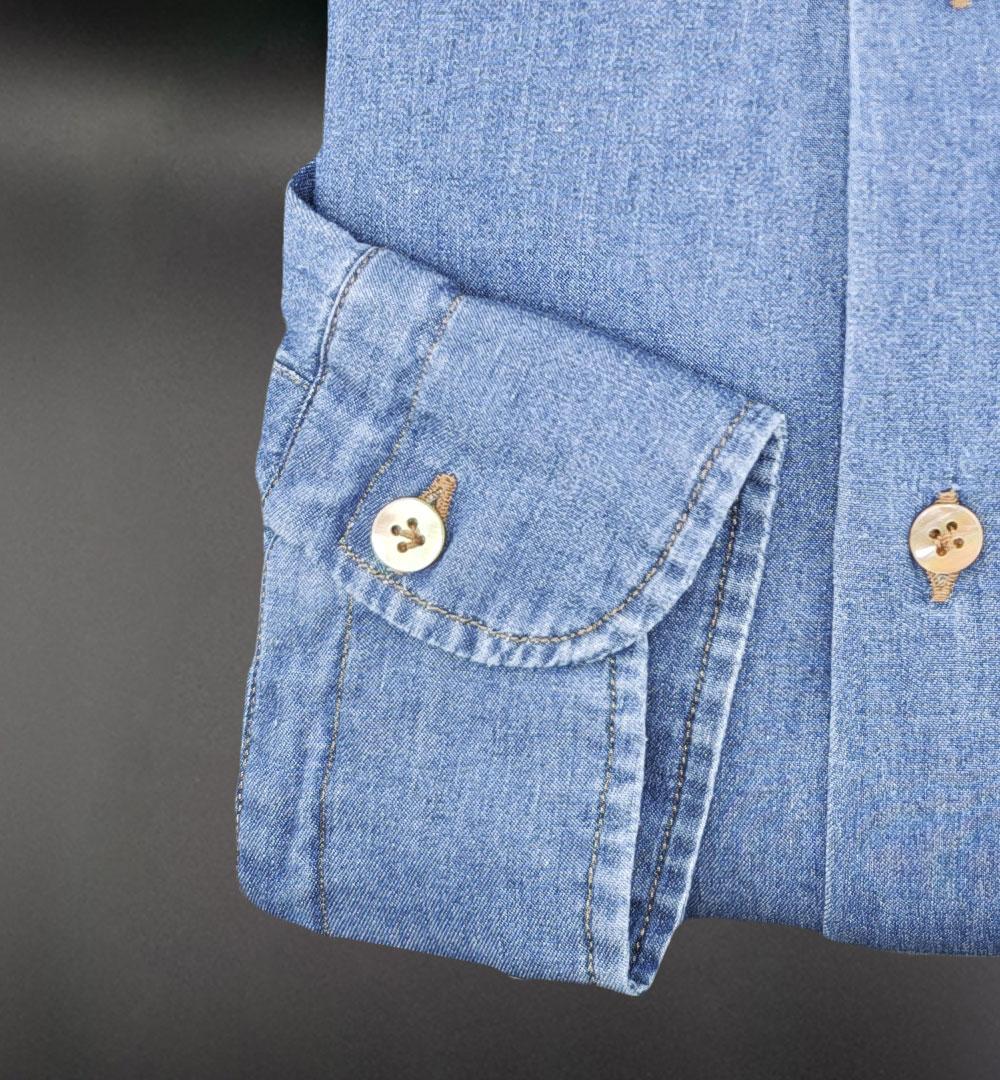 CAMICIA GIANGI X OFFICINE UOMO 704 01 DENIM MEDIO 704 01 DENIM MEDIO GIANGI 