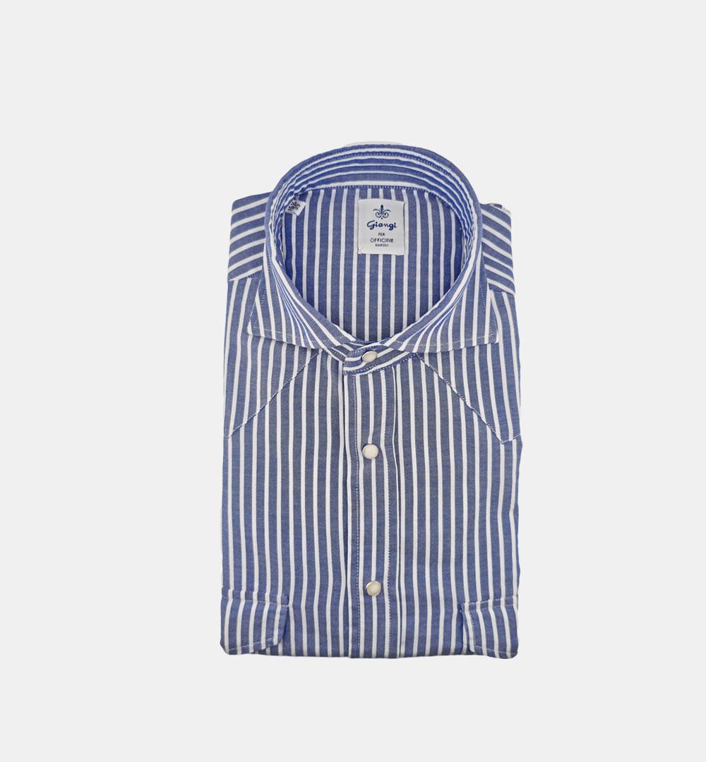 Camicia Giangi uomo Wester bianca blu WESTER 211 10 GIANGI 
