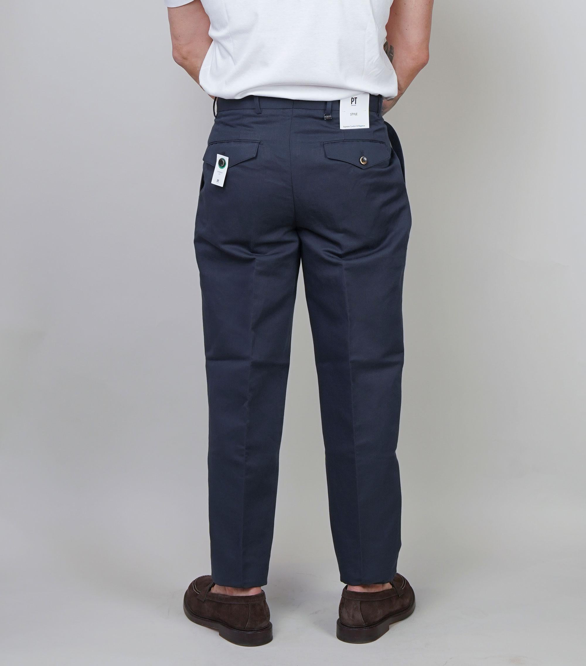 Pantalone PT Torino uomo Carrot blu CARROT FIT PU38 0360 PT TORINO 