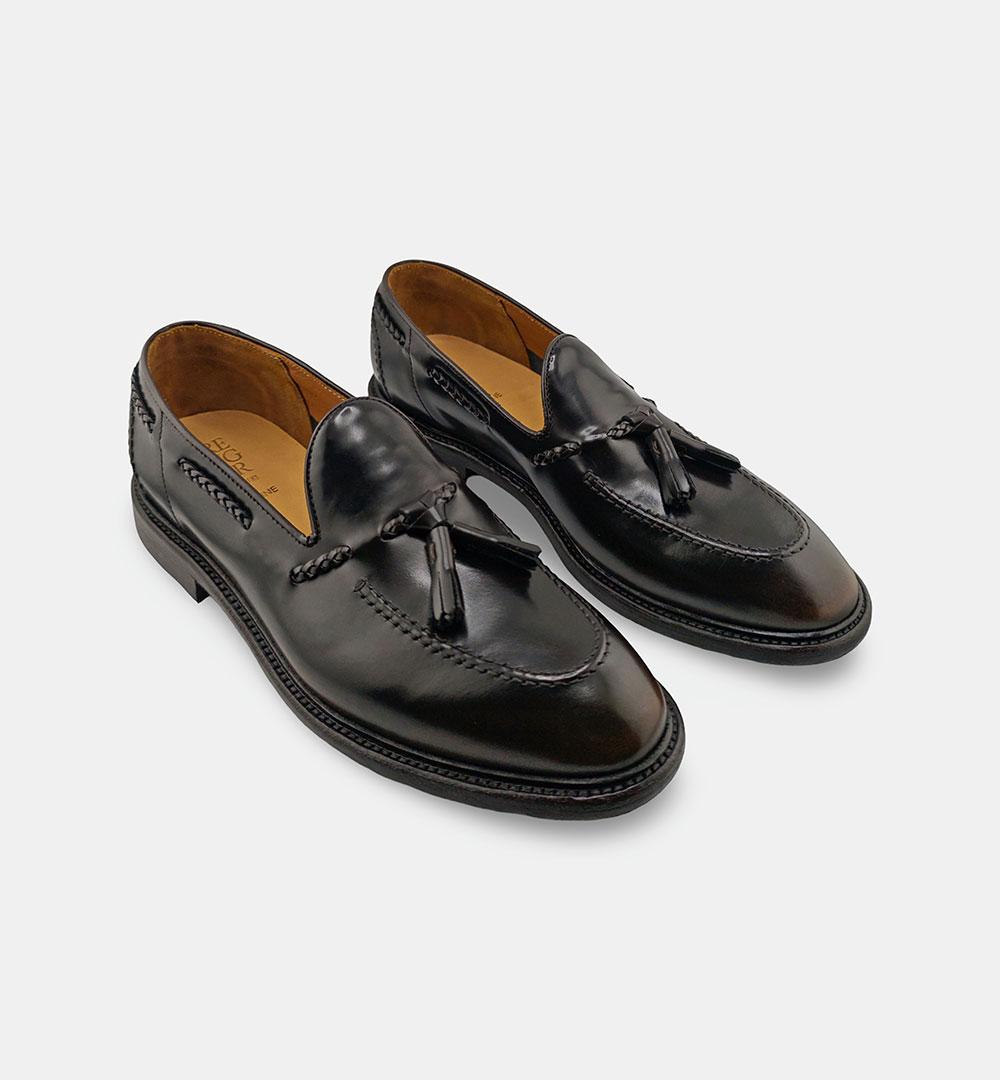 Mocassino GREEN GEORGE uomo 2032 Testa di moro 2032 NAP 340 WASH TRECCINA GREEN GEORGE 