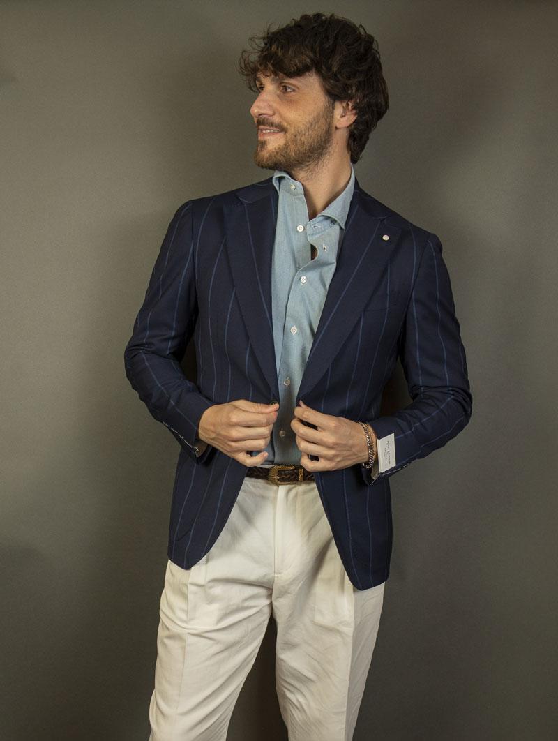 Giacca Luigi Bianchi uomo 2611 blu 2611 53359 4 GESSATO LUIGI BIANCHI MANTOVA 