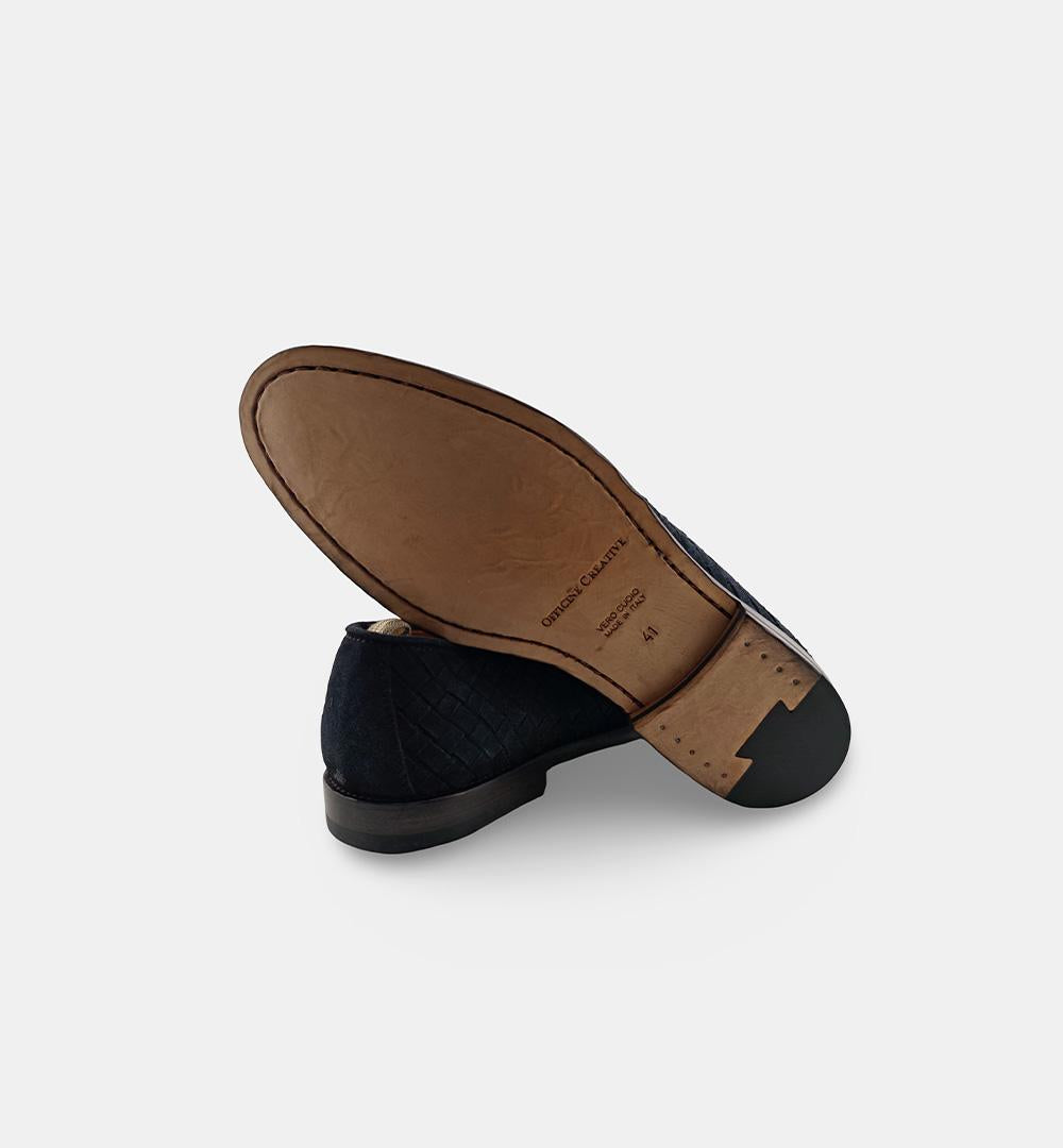 Mocassini OFFICINE CREATIVE uomo OPERA003 Blu OPERA/003 NAVI INTRECCIO OFFICINE CREATIVE 
