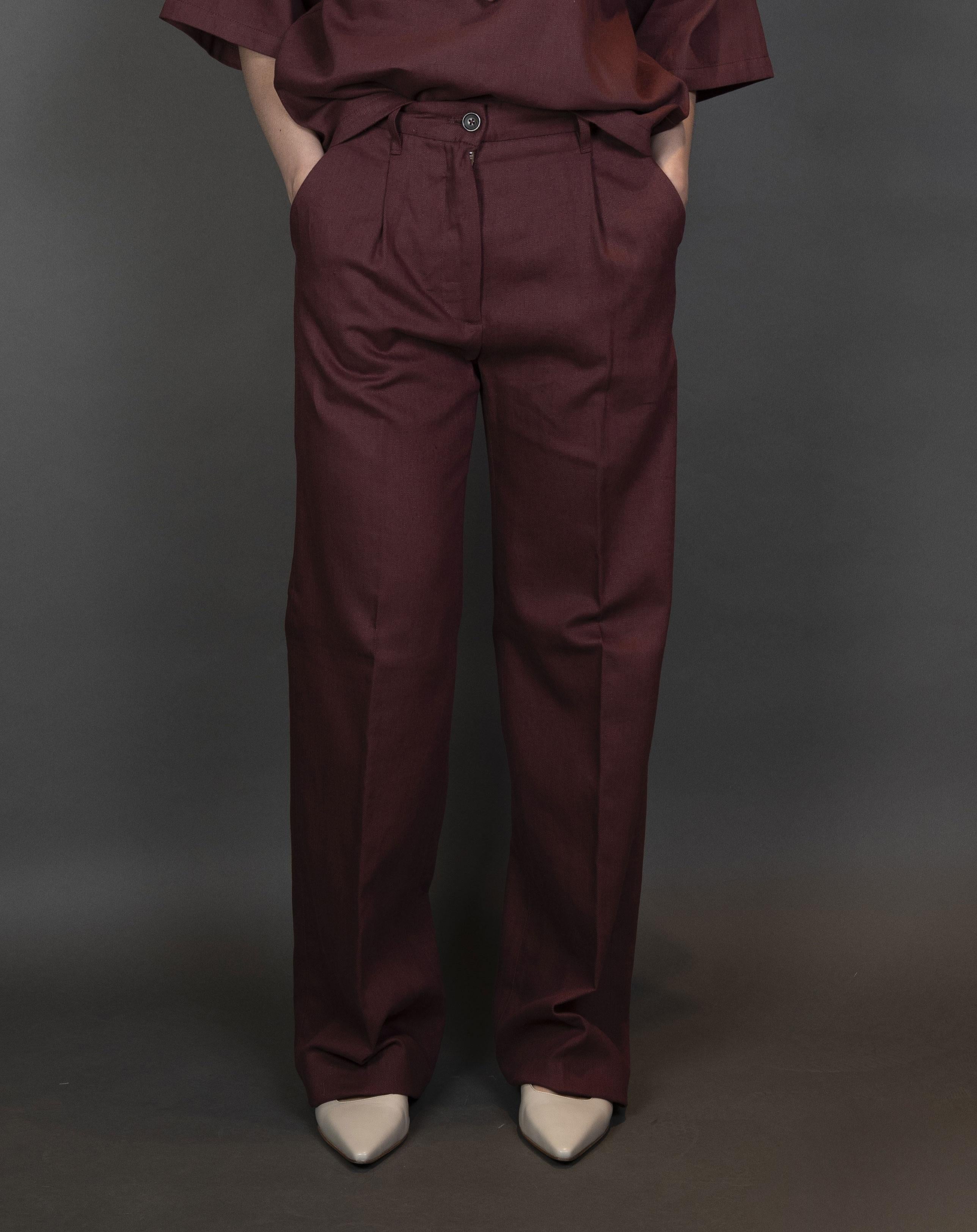 Pantalone Nine in the Morning Donna Blenda burgundy cotone BLD08 BLENDA NINE INTHE MORNING 