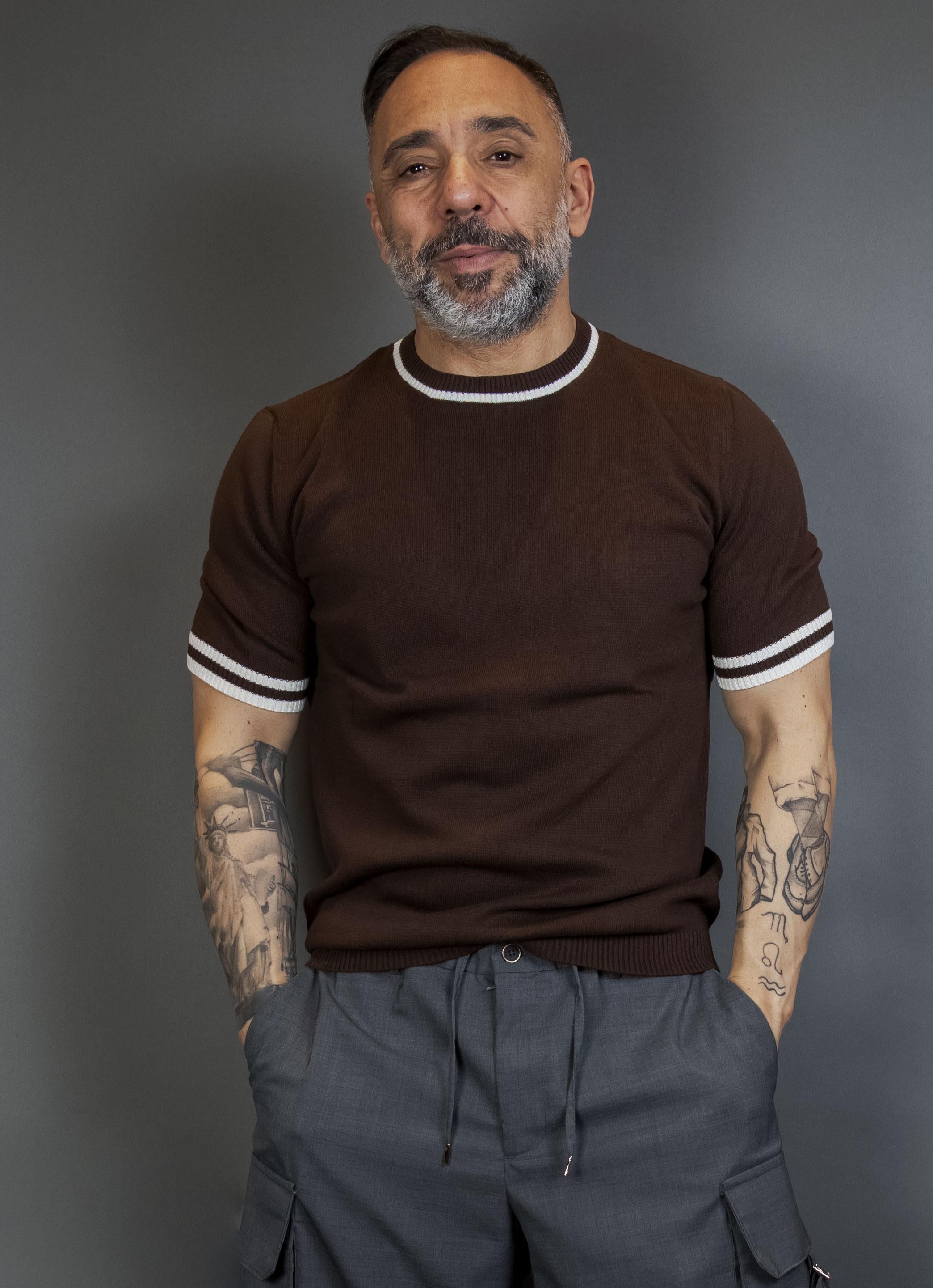 T-shirt Scaglione uomo UPC030 tipping choco UPC030 016 CHOCO MILK SCAGLIONE 