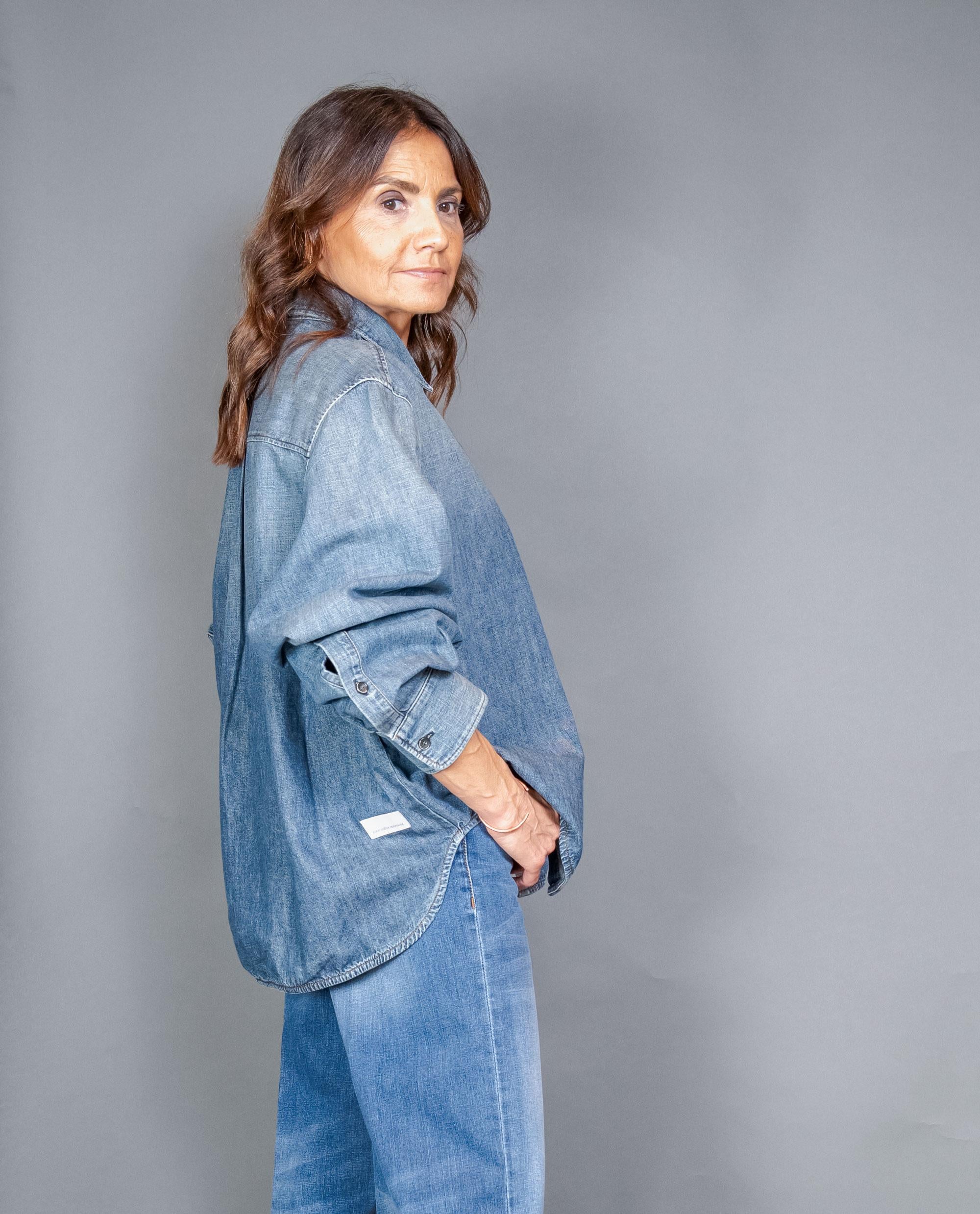 Camicia NINE INTHE MORNING donna ARIZONA Denim medio<BR/> ARIZONA SHIRT. NINE INTHE MORNING 