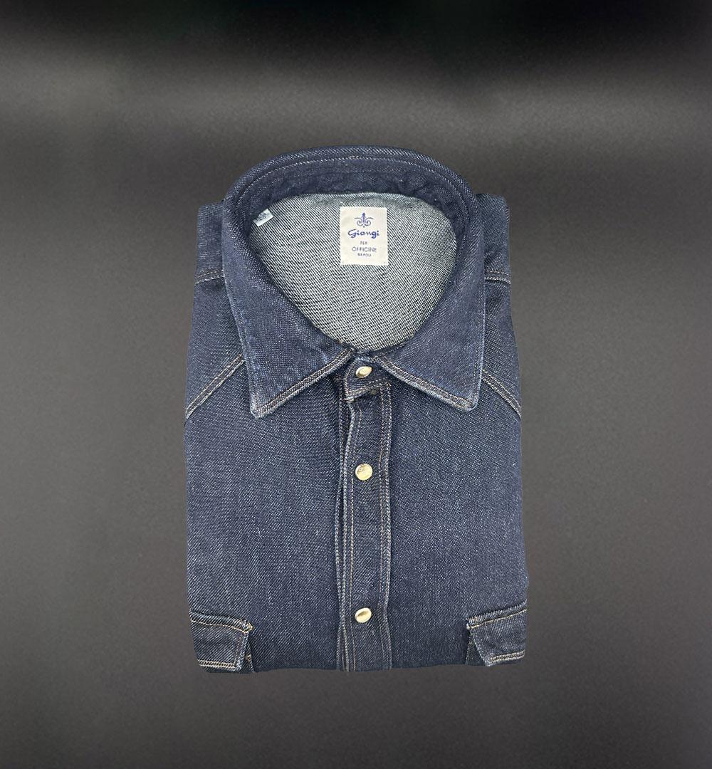 Camicia Giangi x Officine uomo Osiride blu OSIRIDE DENIM SCURO GIANGI 