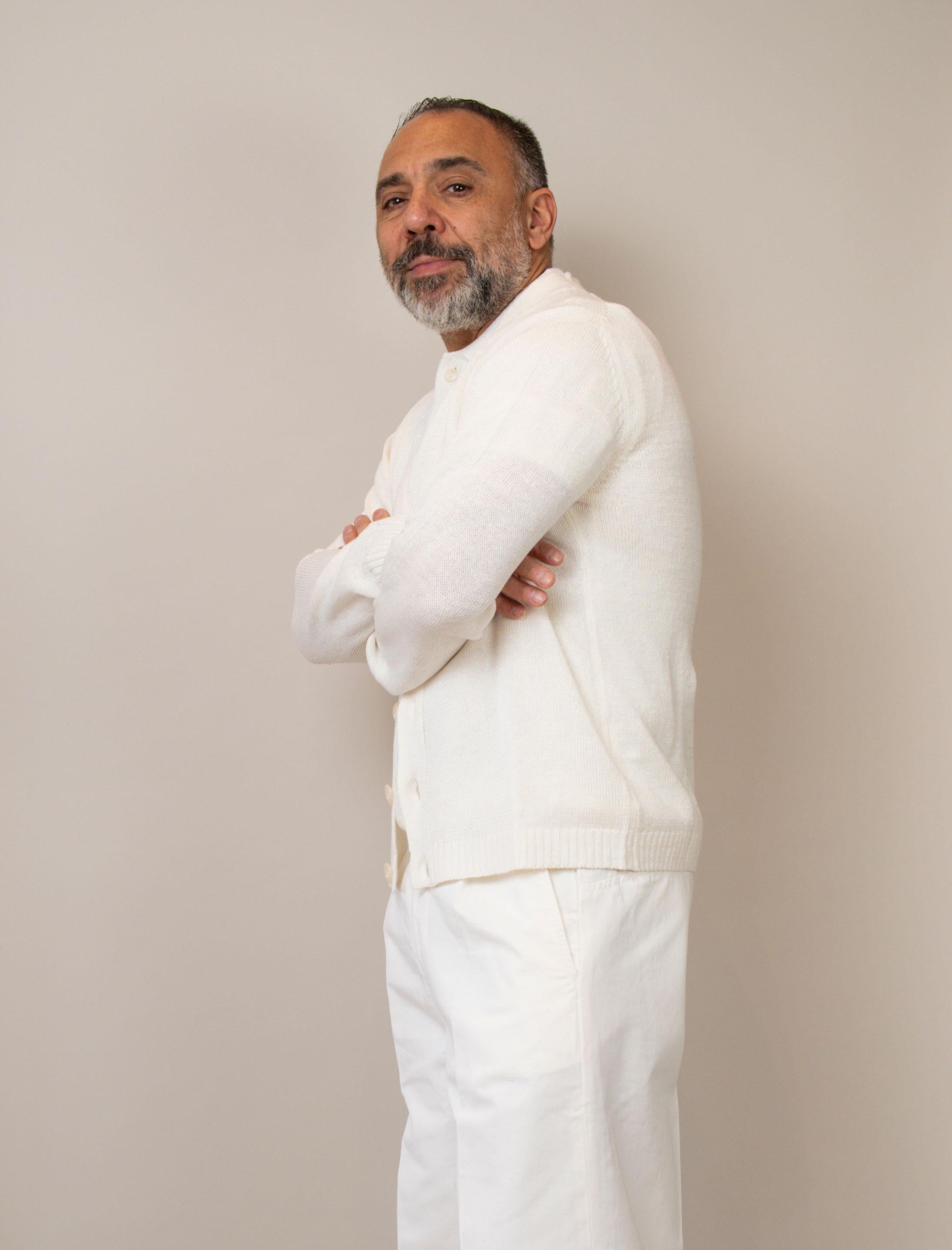 Cardigan Daniele Fiesoli uomo 3080 bianco CARDIGAN 3080 01 DANIELE FIESOLI 