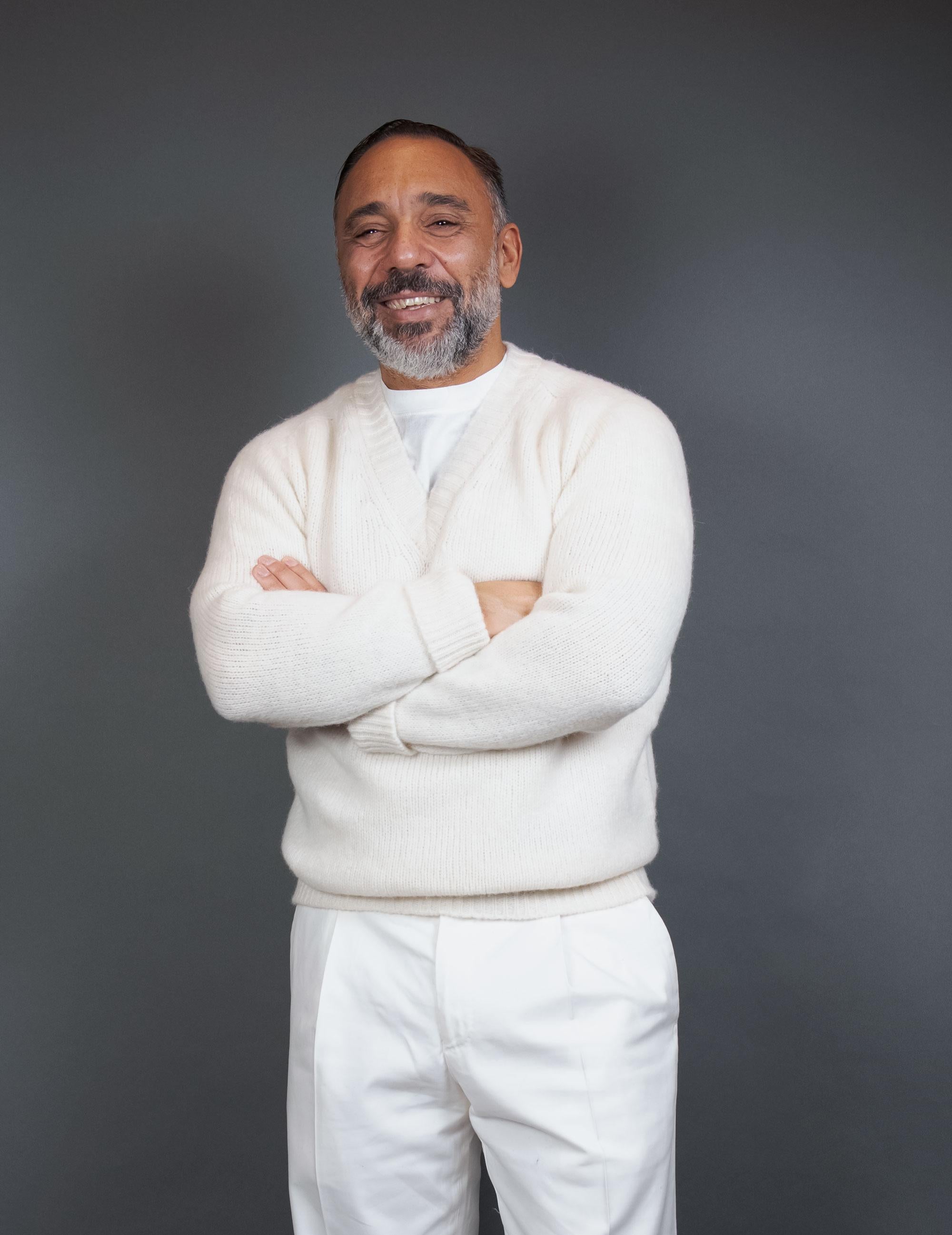 Maglione OFFICINE uomo 303 09 Bianco 303 09 007 MILK OFFICINE 