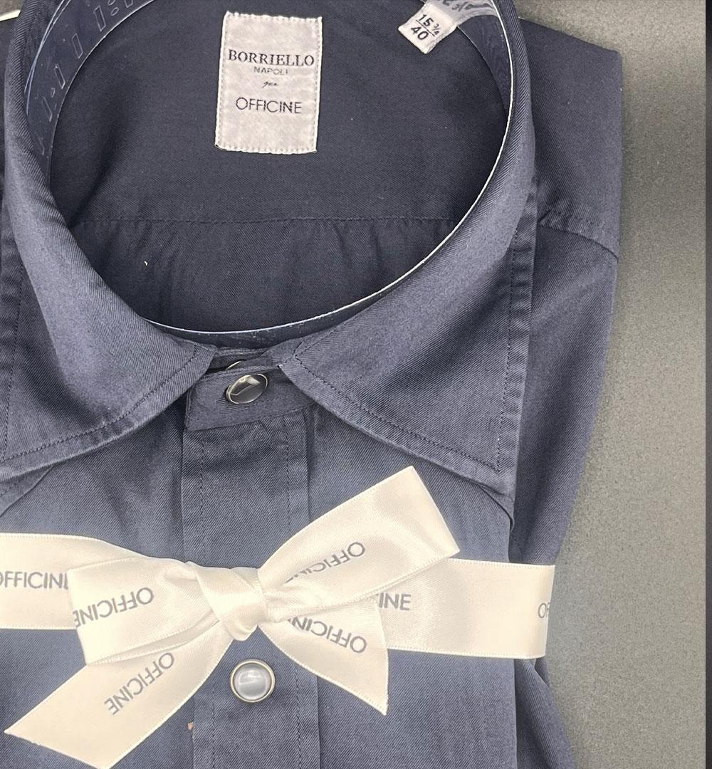 Camicia Borriello x Officine uomo 20028 blu 20028 13 BLU BORRIELLO 