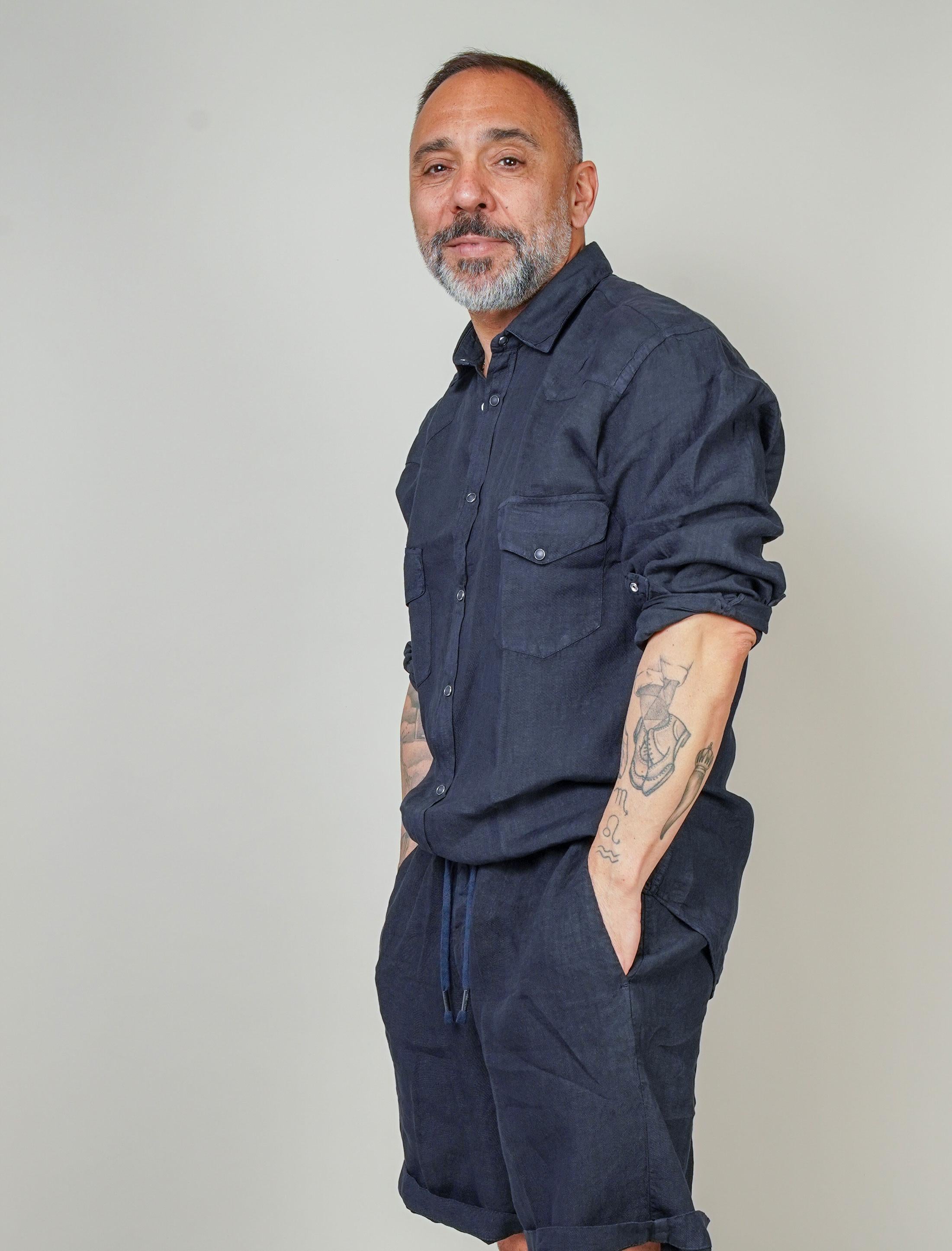 Camicia Inlinum uomo Marck baia blu MARCK BAIA CIL02 BLU INLINUM 