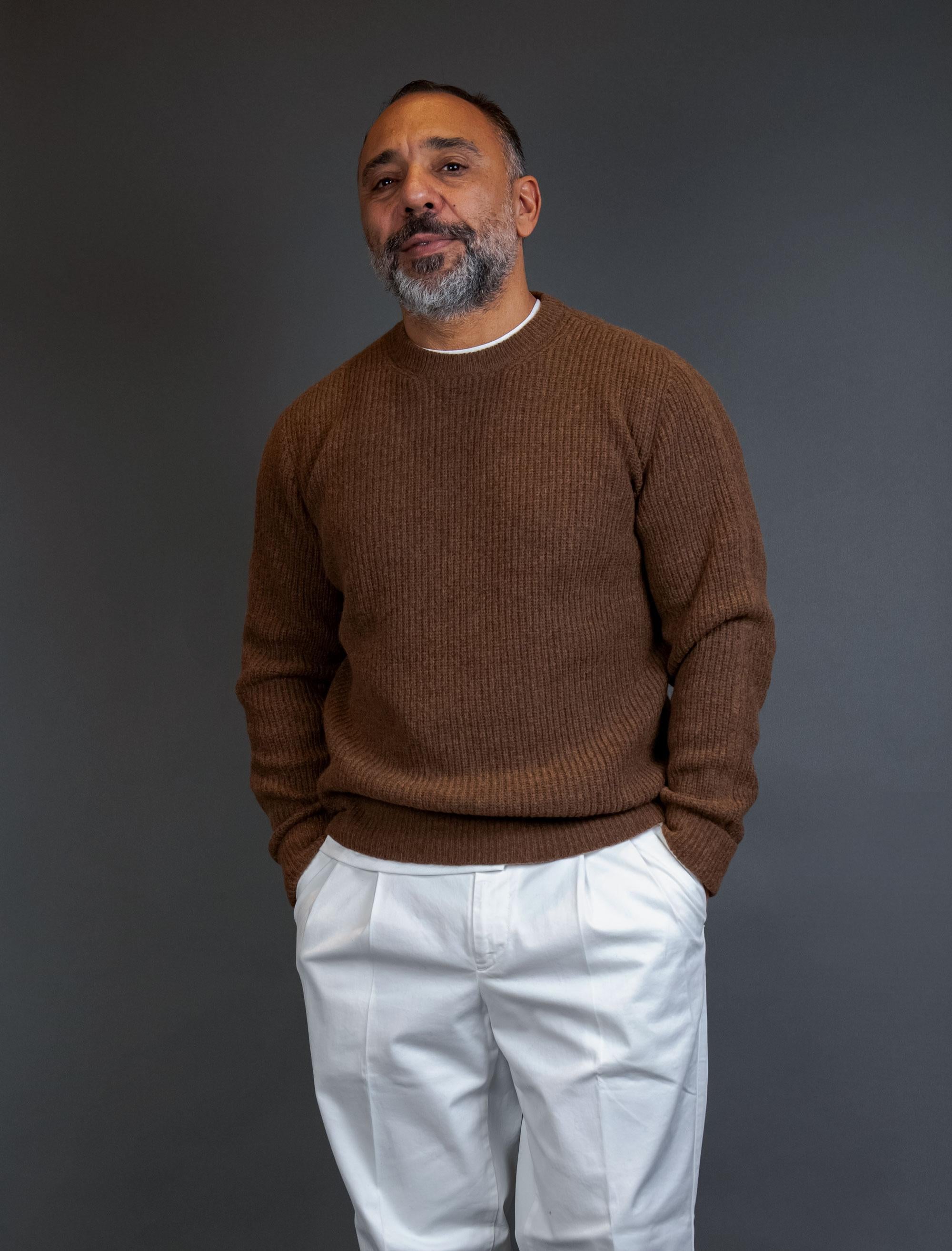 Maglione ROBERTO COLLINA uomo 40101 Tabacco 40101 4007 ROBERTO COLLINA 