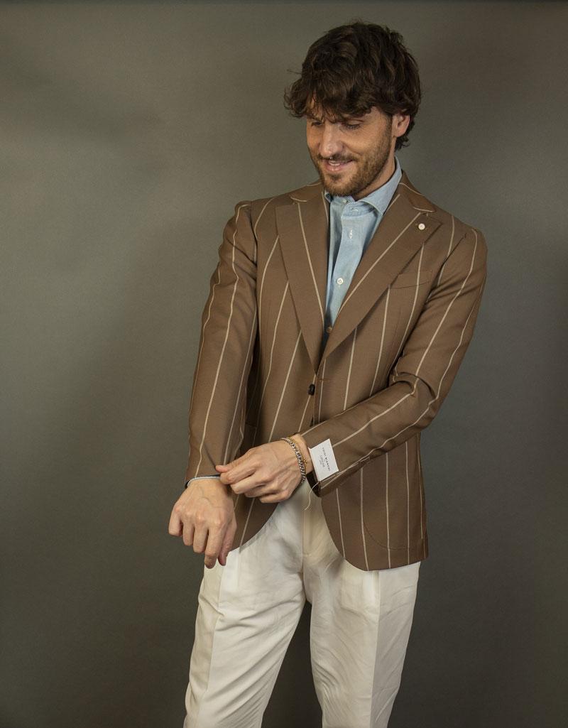 Giacca Luigi Bianchi uomo 2611 fango 2611 53359 6 GESSATO LUIGI BIANCHI MANTOVA 