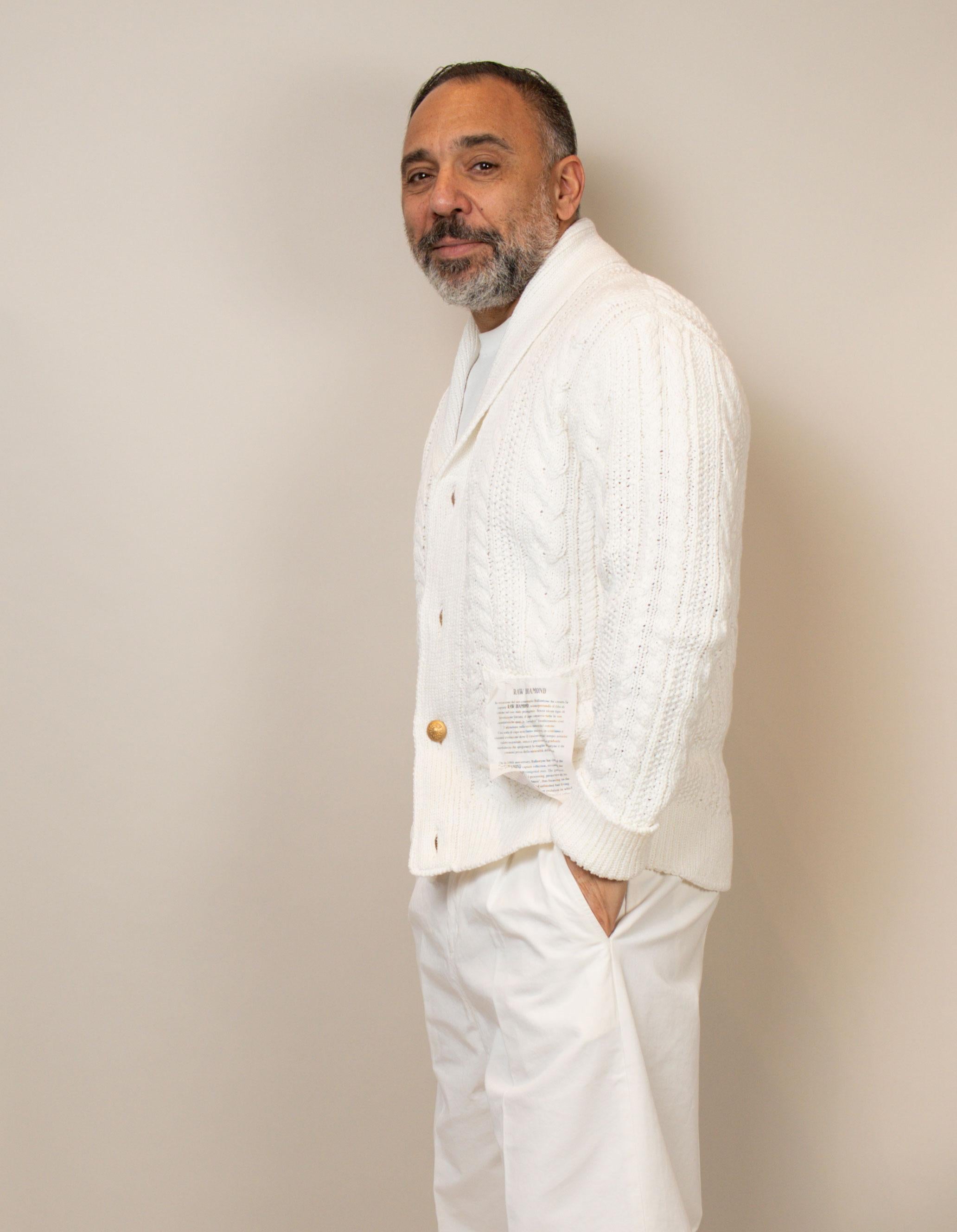 Cardigan Ballantyne uomo B41933C069 bianco B41933C069 10156 WHITE BALLANTYNE 