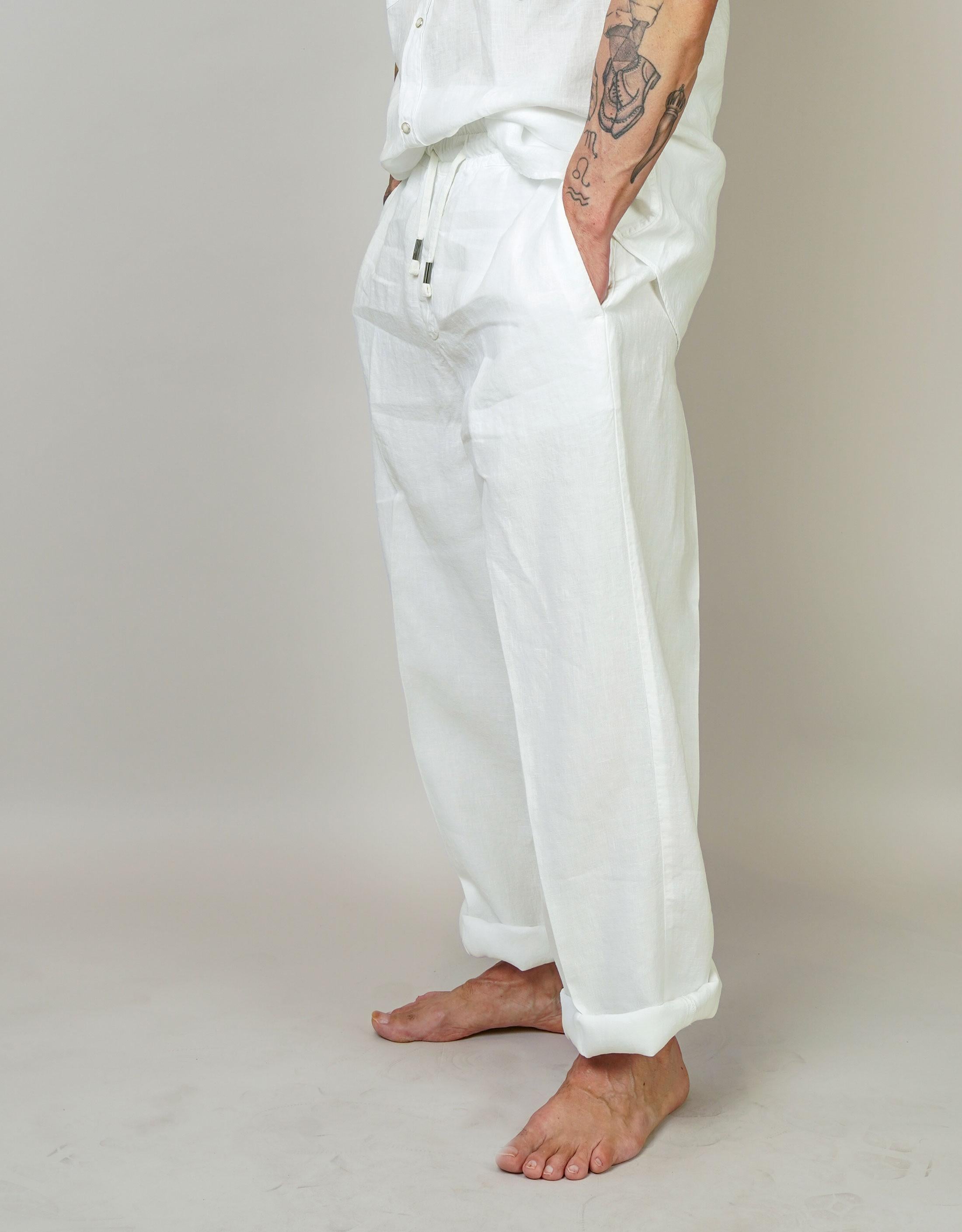 Pantalone Inlinum uomo Pajama off white PAJAMA TROPEA PANTS OFF WHITE INLINUM 