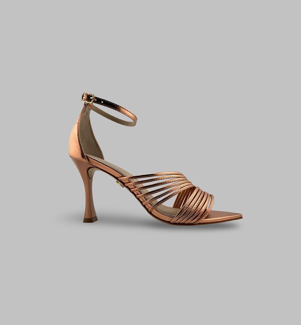 Sandali Ammabile donna 6010501 cipria pelle tacco 9<BR/> 6010501 TACCO FIOCCO AMMABILE 