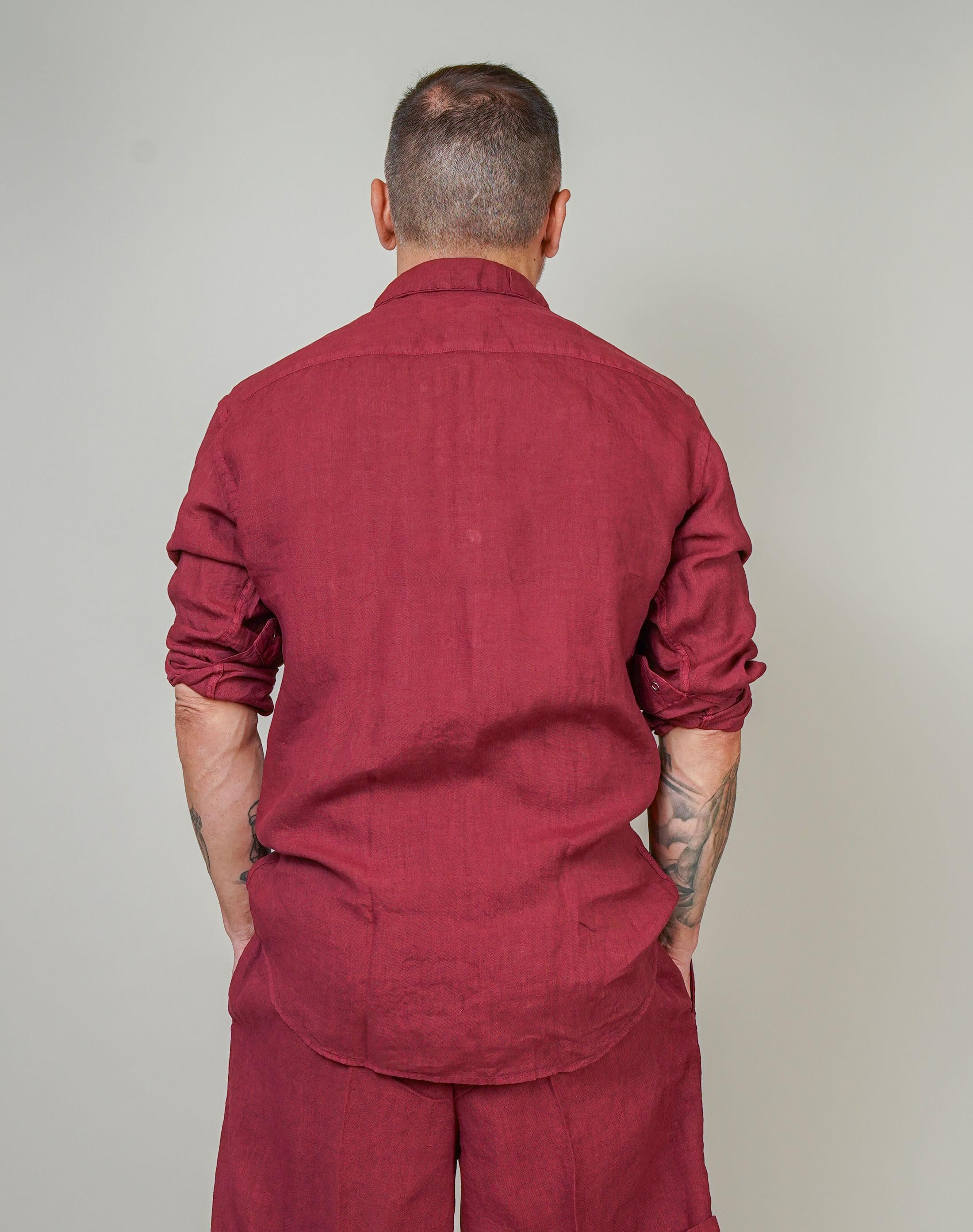 Camicia Inlinum uomo Marck baia rossa MARCK BAIA CIL02 ROSSO INLINUM 