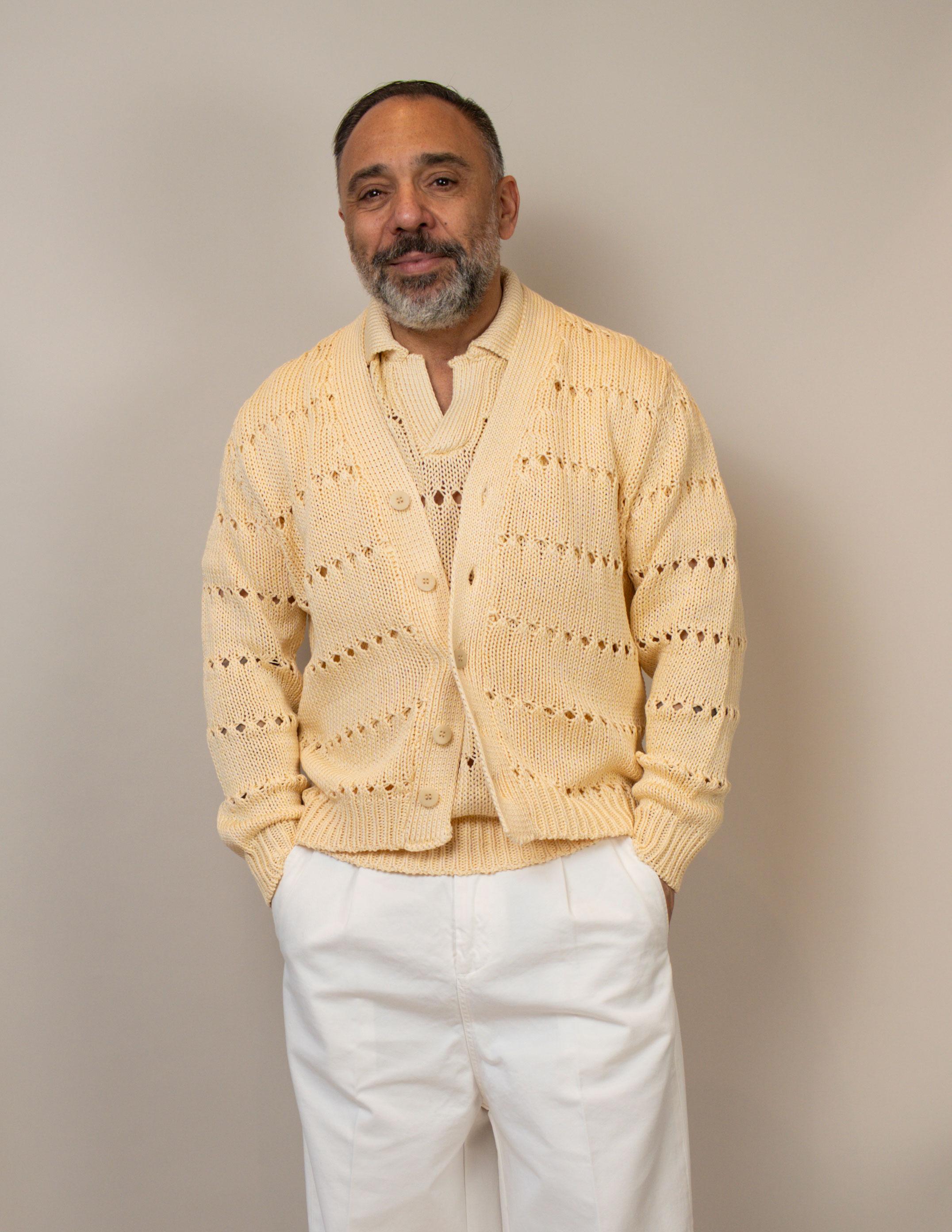 Cardigan Daniele Fiesoli uomo 4070 giallo CARDIGAN 4070 37 DANIELE FIESOLI 