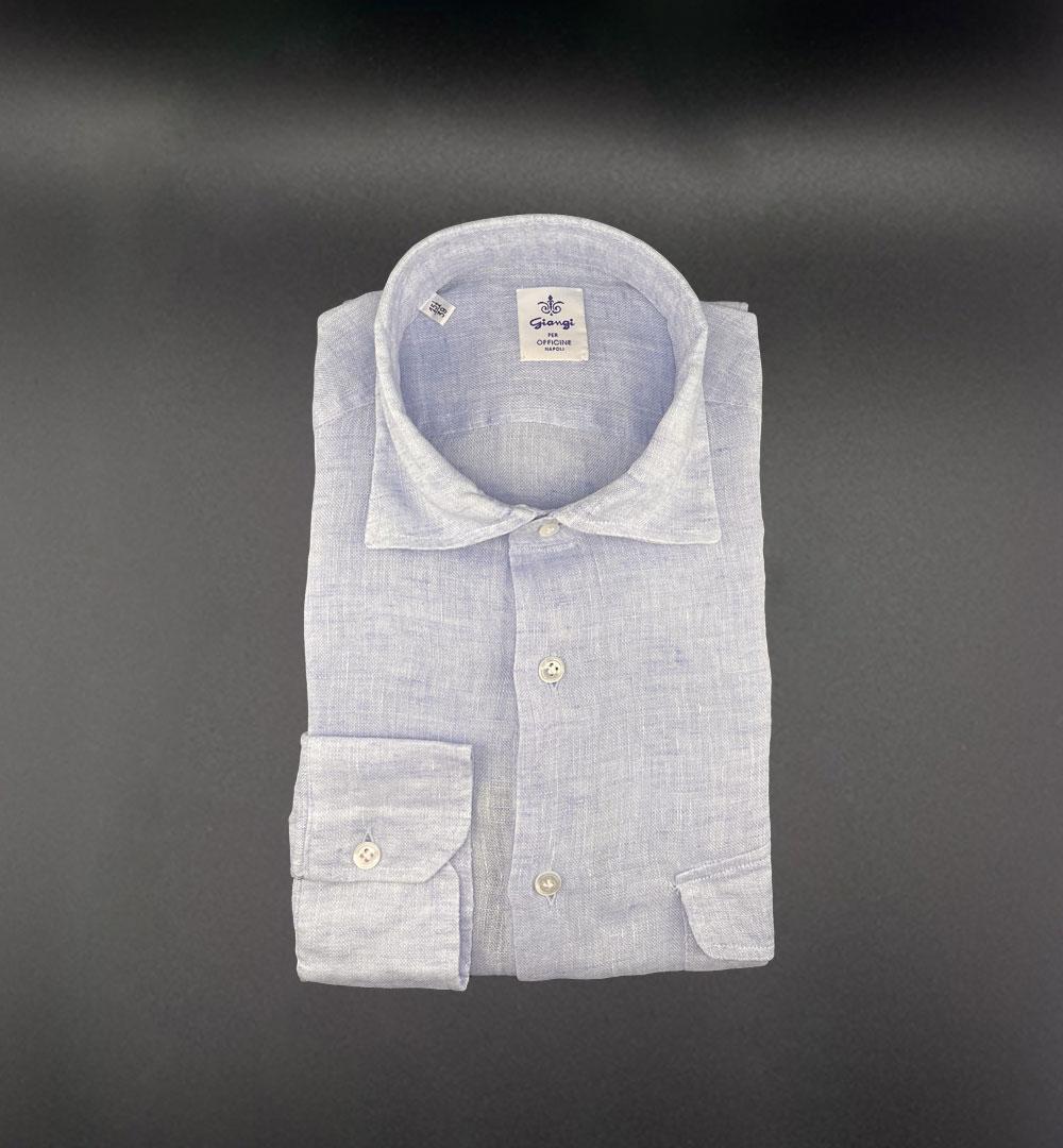 Camicia Giangi x Officine uomo SAHARA 9410 celeste lino SAHARA 9410 3 CELESTE GIANGI 