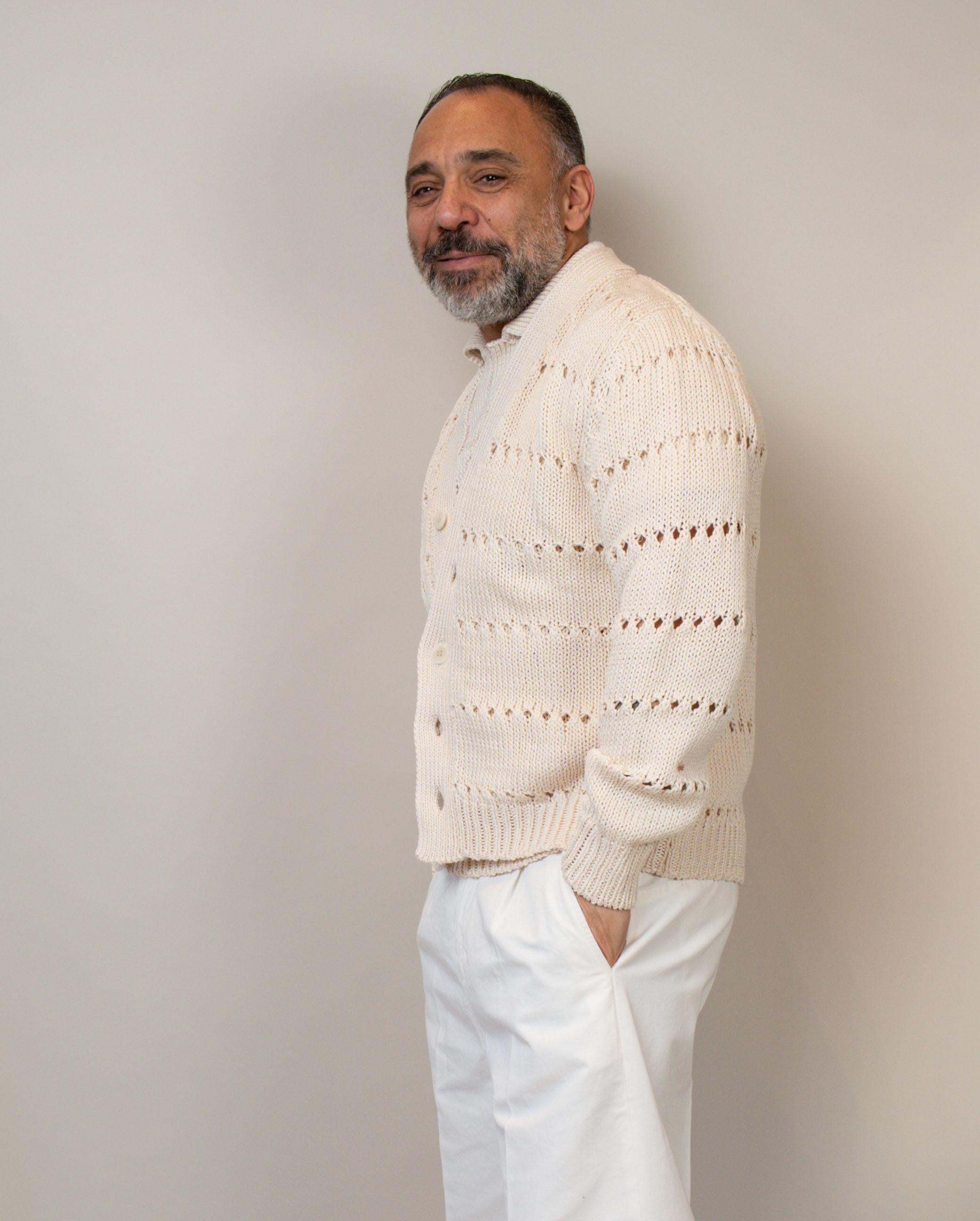 Cardigan Daniele Fiesoli uomo 4070 ecrù CARDIGAN 4070 100 DANIELE FIESOLI 
