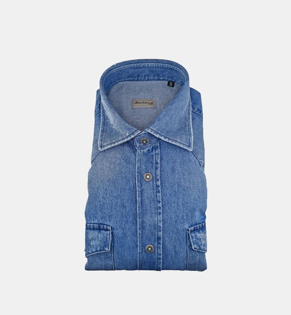 Camicia Sartorio uomo Texas denim medio TEXAS 29650202 SARTORIO 