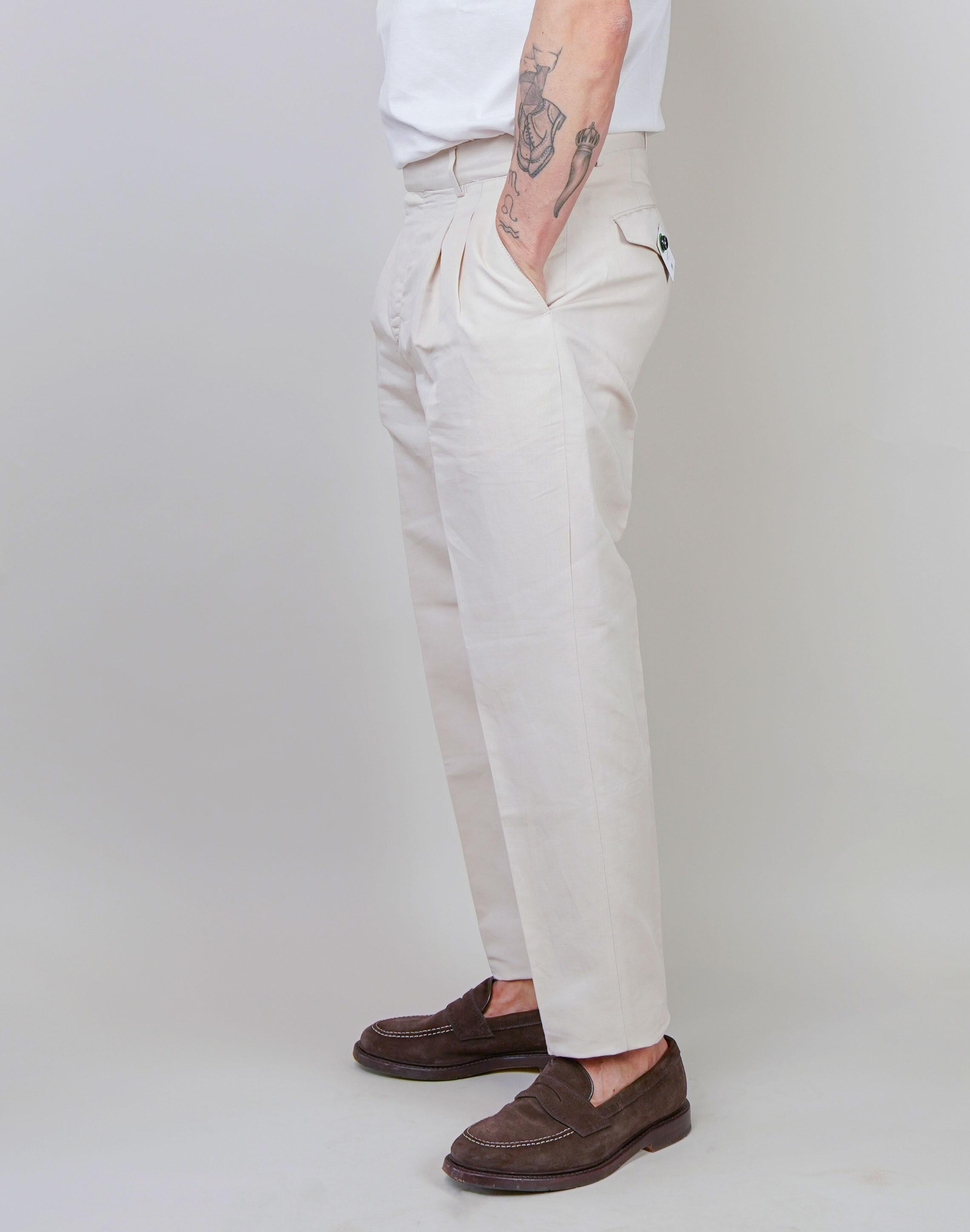Pantalone PT Torino uomo Carrot avorio CARROT FIT PU38 015 PT TORINO 
