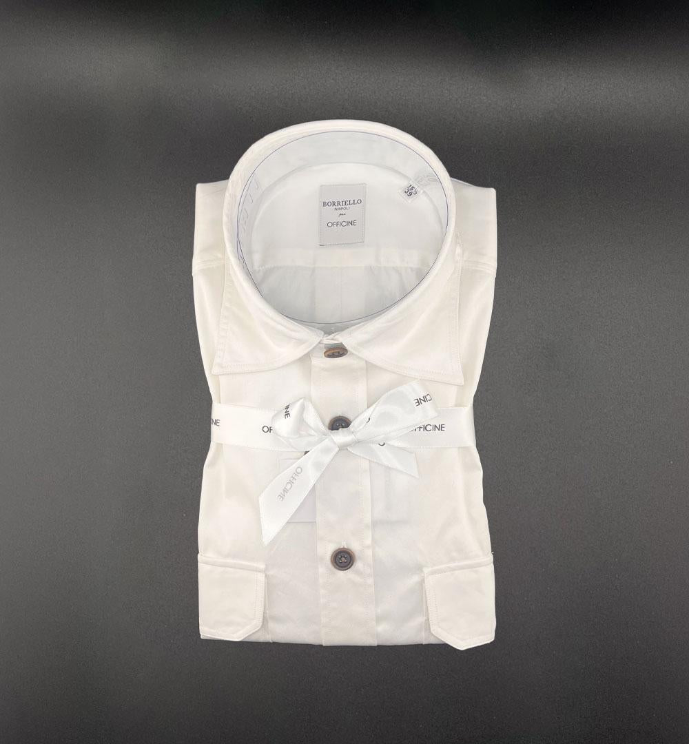 Camicia Borriello x Officine uomo 020028 bianca 020028 11 BIANCO BORRIELLO 