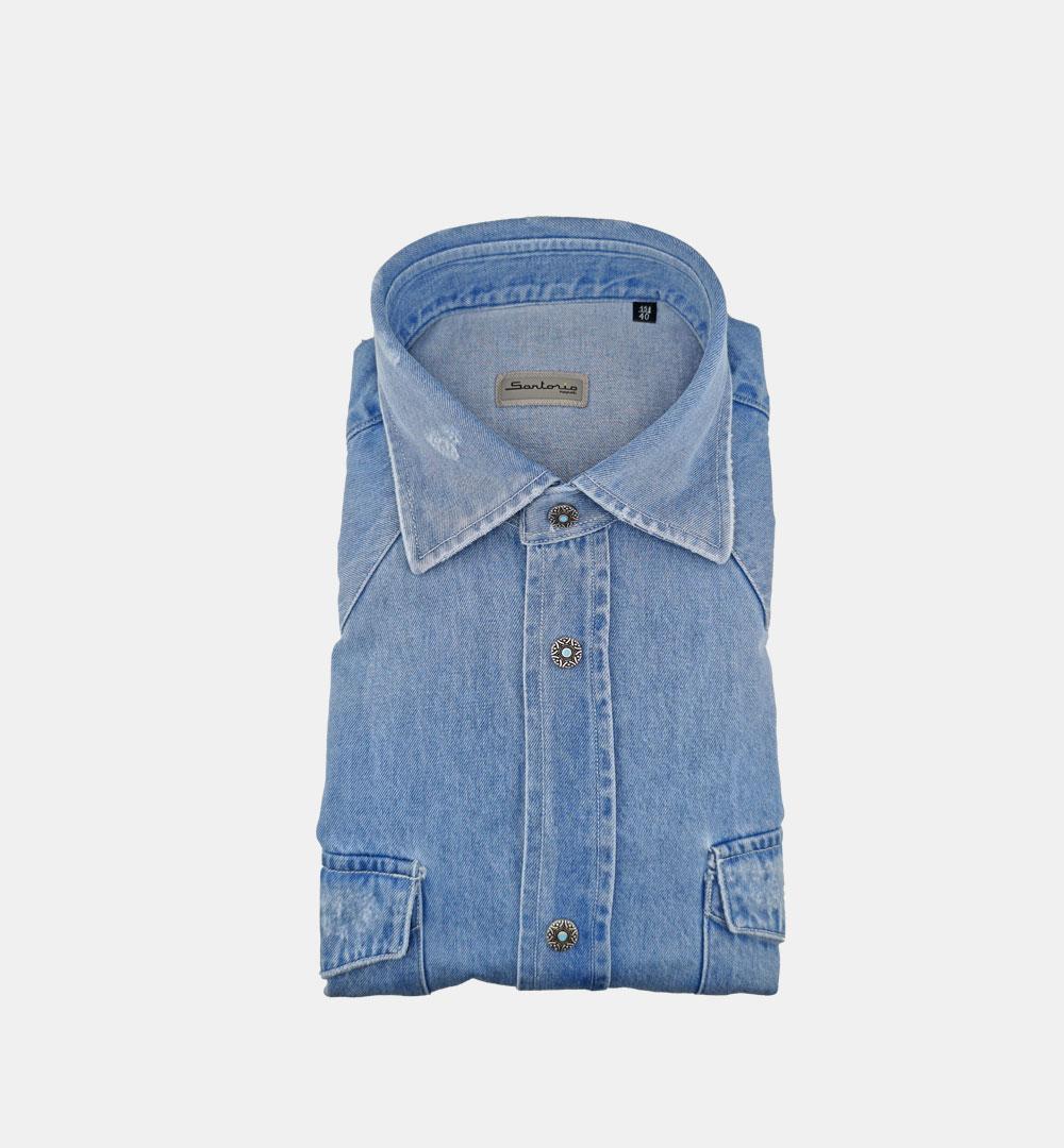 Camicia Sartorio uomo Texas denim chiaro TEXAS 29650301 SARTORIO 