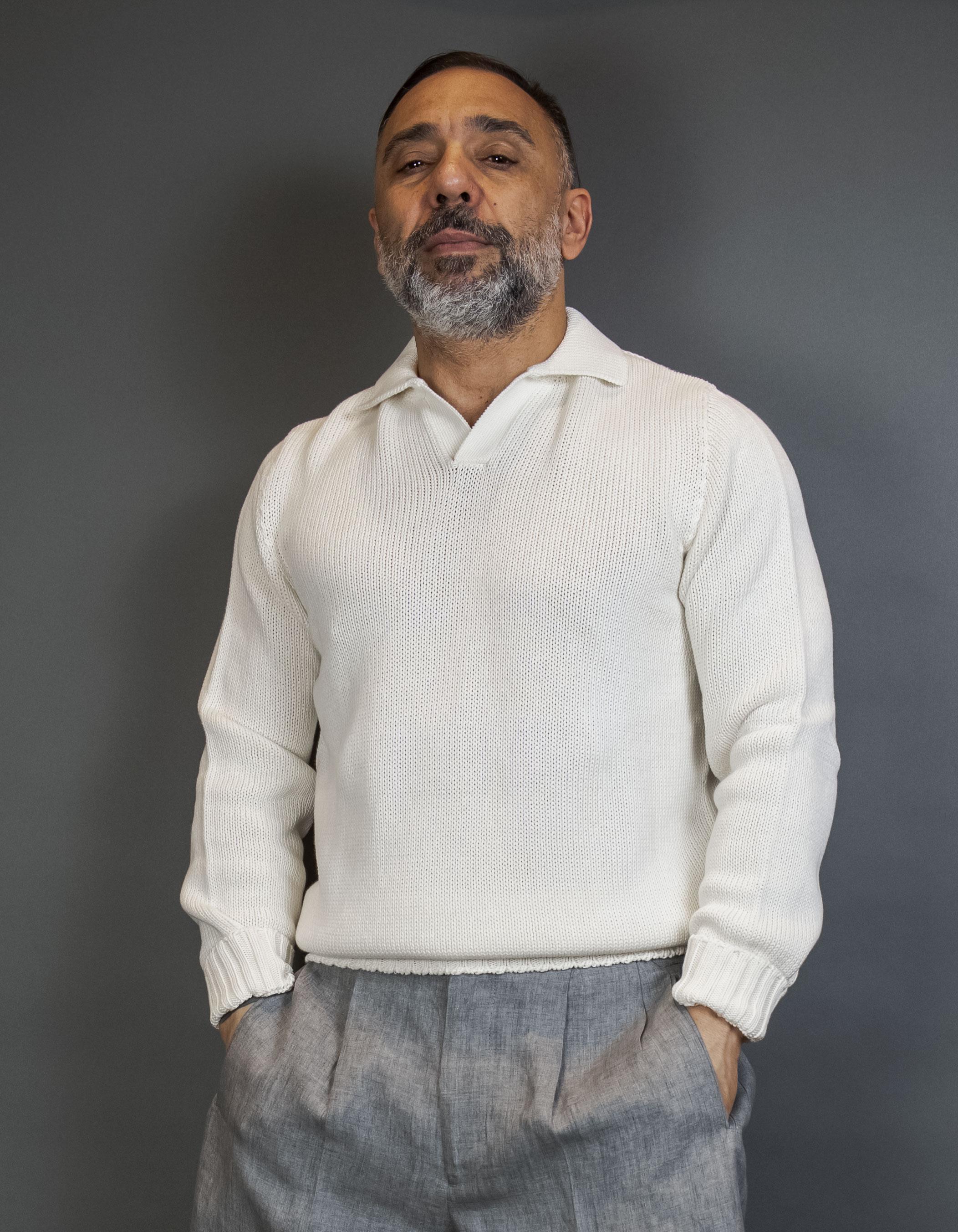 Polo Scaglione uomo UPC094 Seamless milk UPC094 101 MILK SCAGLIONE 