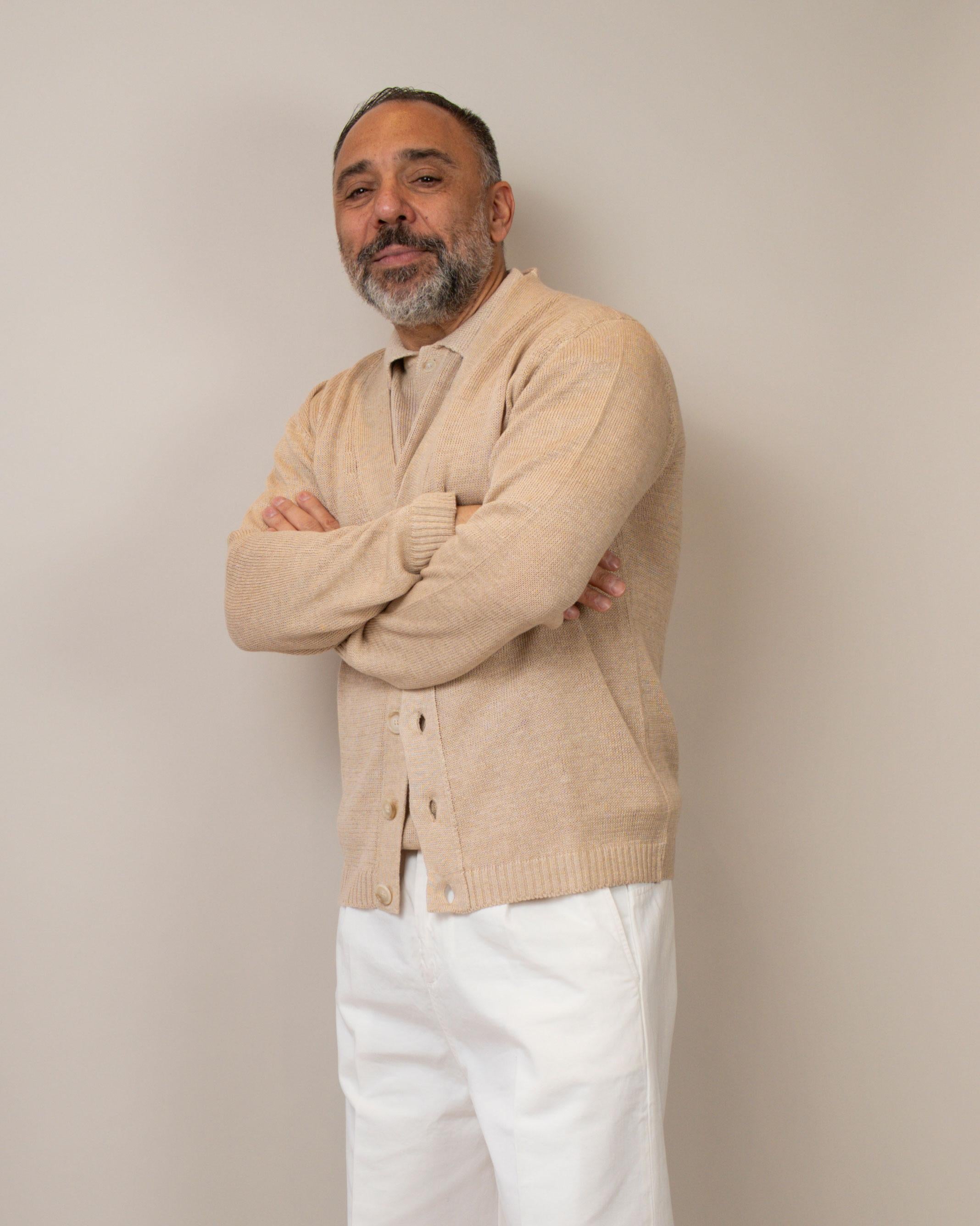 Cardigan Daniele Fiesoli uomo 3080 biscotto CARDIGAN 3080 036 DANIELE FIESOLI 