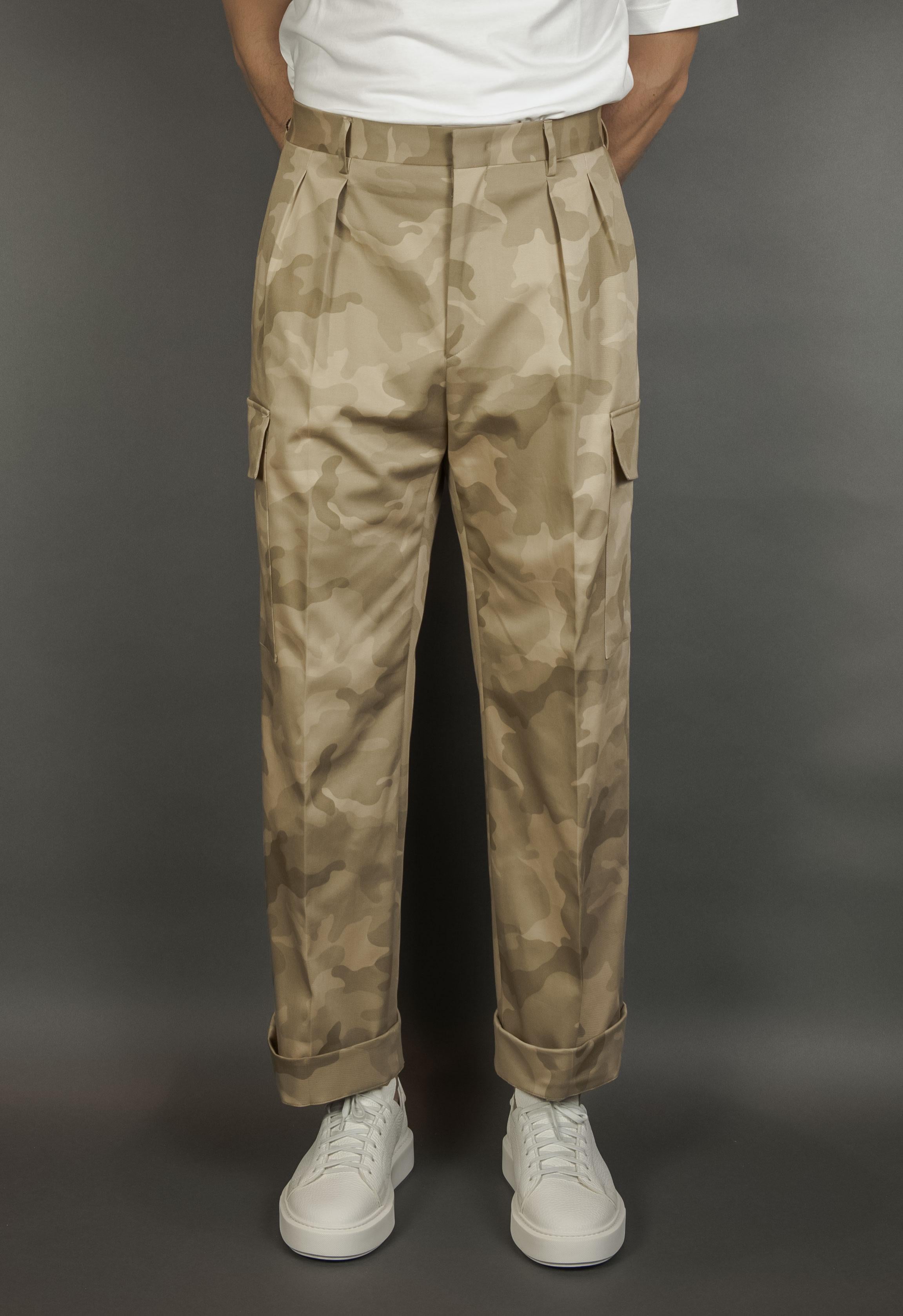 Pantalone Tagliatore uomo P Noble mimetico beige P-NOBLE24 TGT 870003 25E146 A1151 MIMETICO TAGLIATORE 