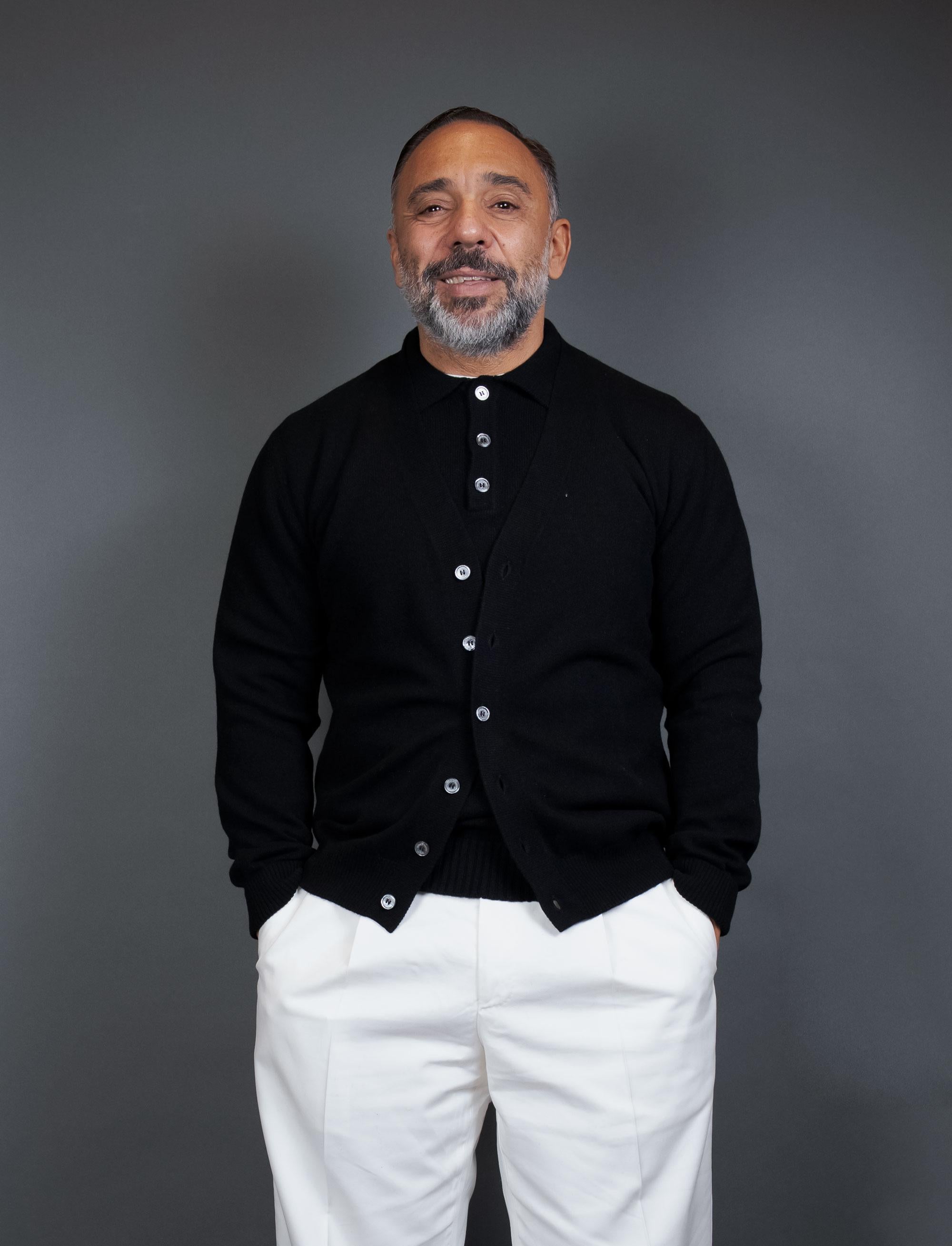 Cardigan DANIELE FIESOLI uomo 9016 Nero<BR/> 9016 013 BLACK DANIELE FIESOLI 