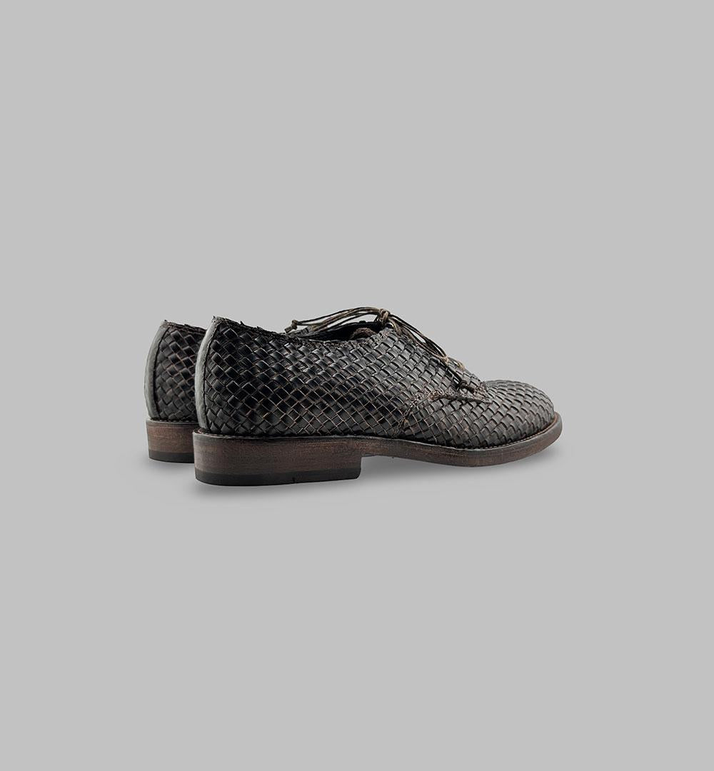 Derby Shoto uomo 7667 testa di moro 7667 12 INTRECCIO.T.D.M. SHOTO 
