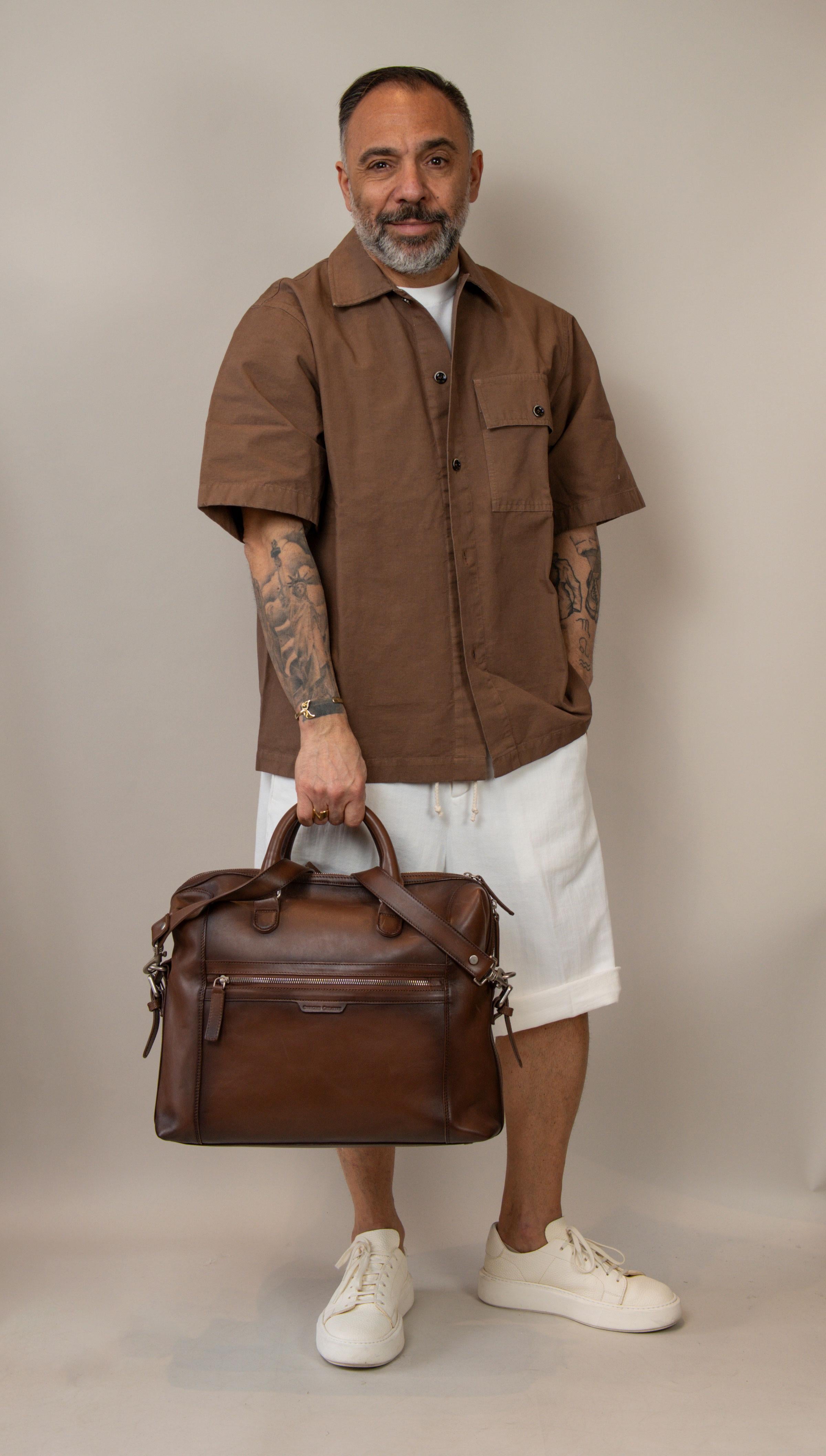 Borsa Officine Creative uomo Jules testa di moro JULES/003 BRUNO OFFICINE CREATIVE 
