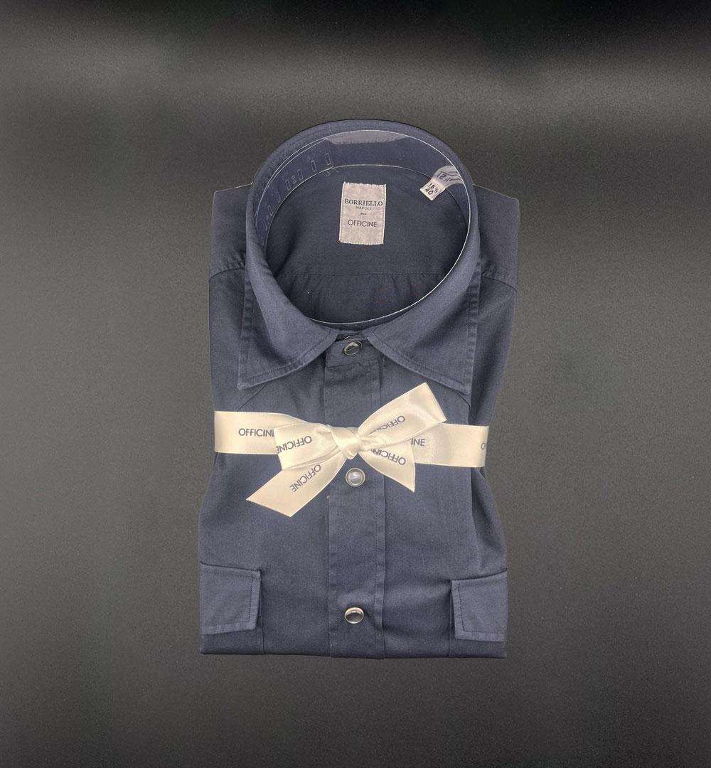 Camicia Borriello x Officine uomo 20028 blu 20028 13 BLU BORRIELLO 