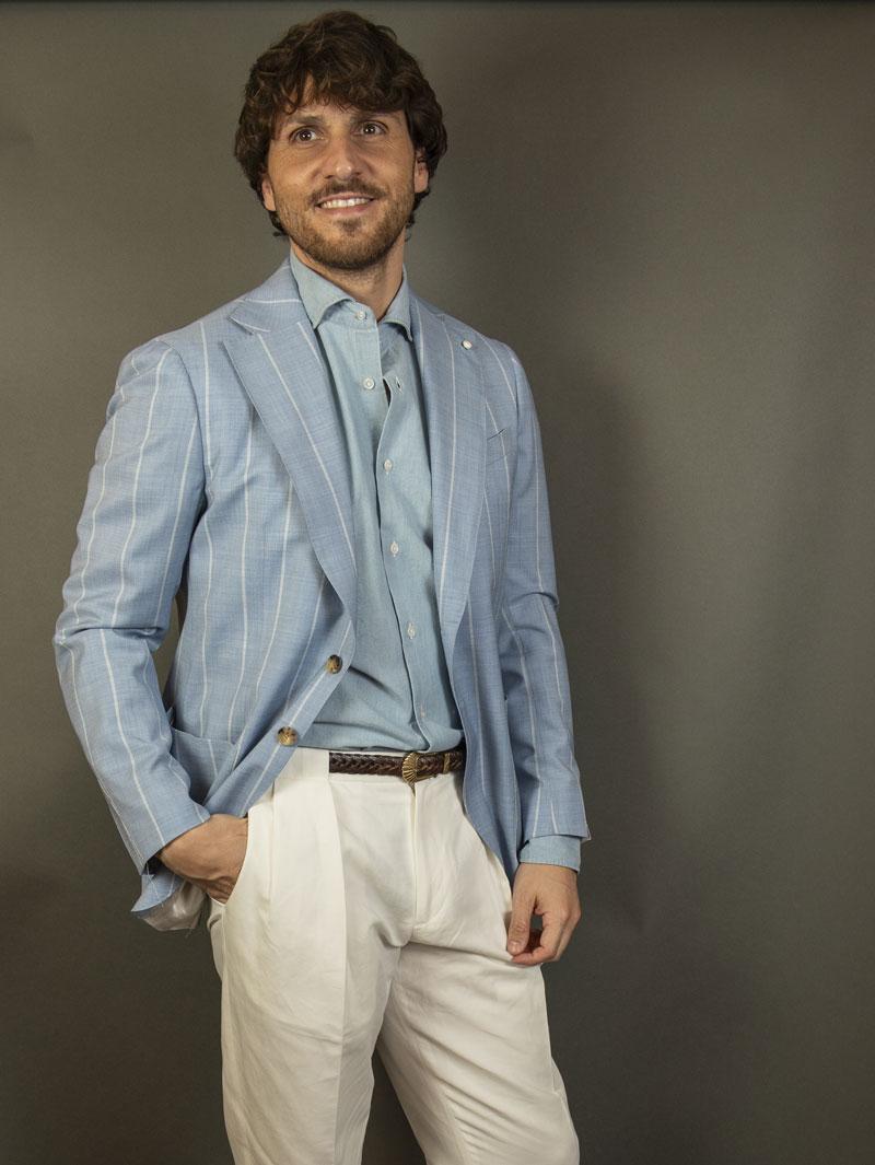 Giacca Luigi Bianchi uomo 2611 azzurro 2611 53359 2 GESSATO LUIGI BIANCHI MANTOVA 